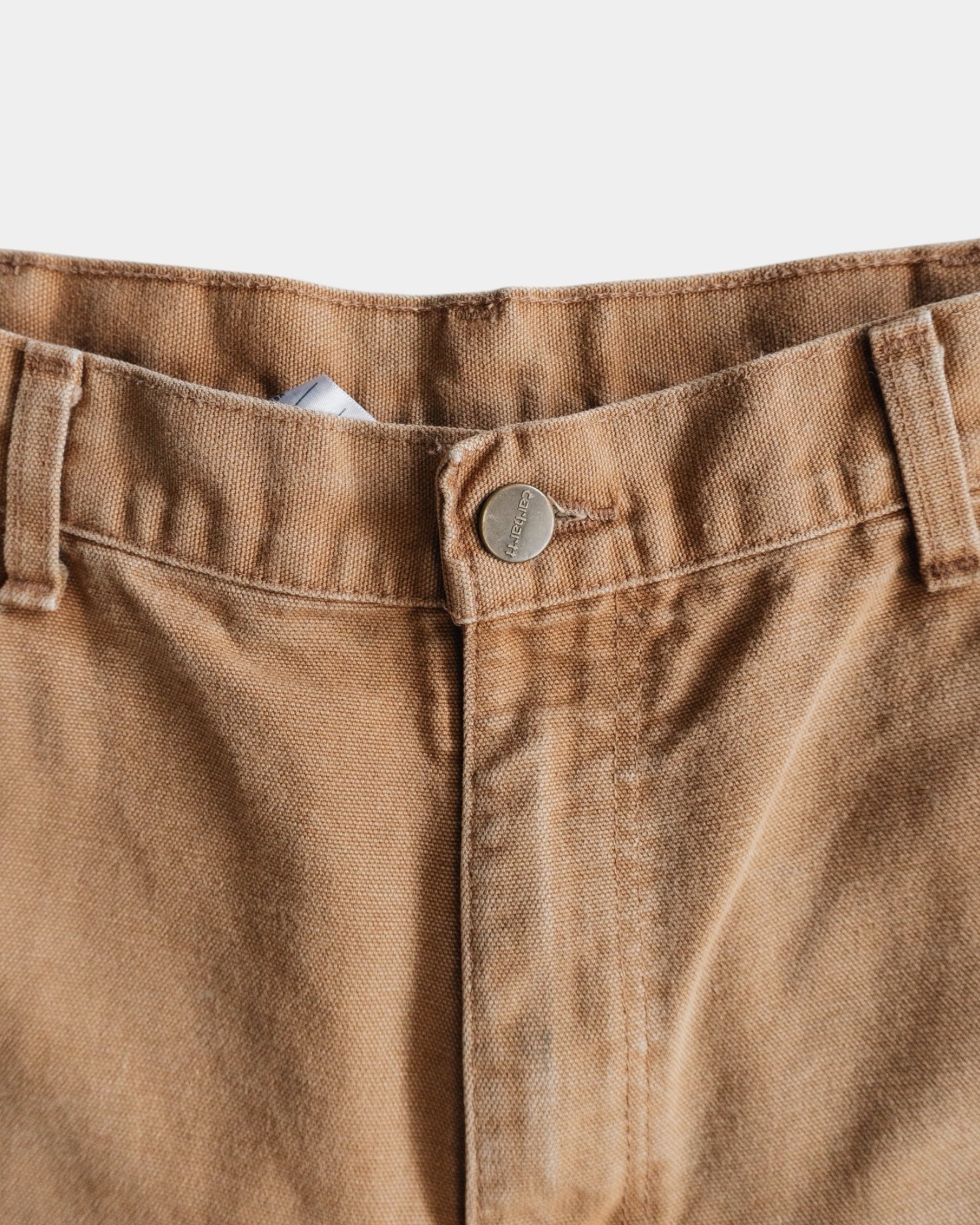 VINTAGE CARHARTT LEATHER LOGO PANTS - 34x30