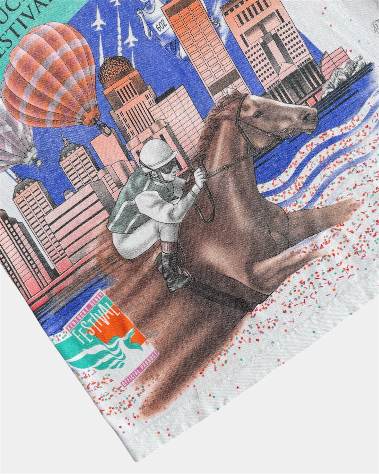 (M) VINTAGE 1995 KENTUCHY DERBY FESTIVAL AOP TEE