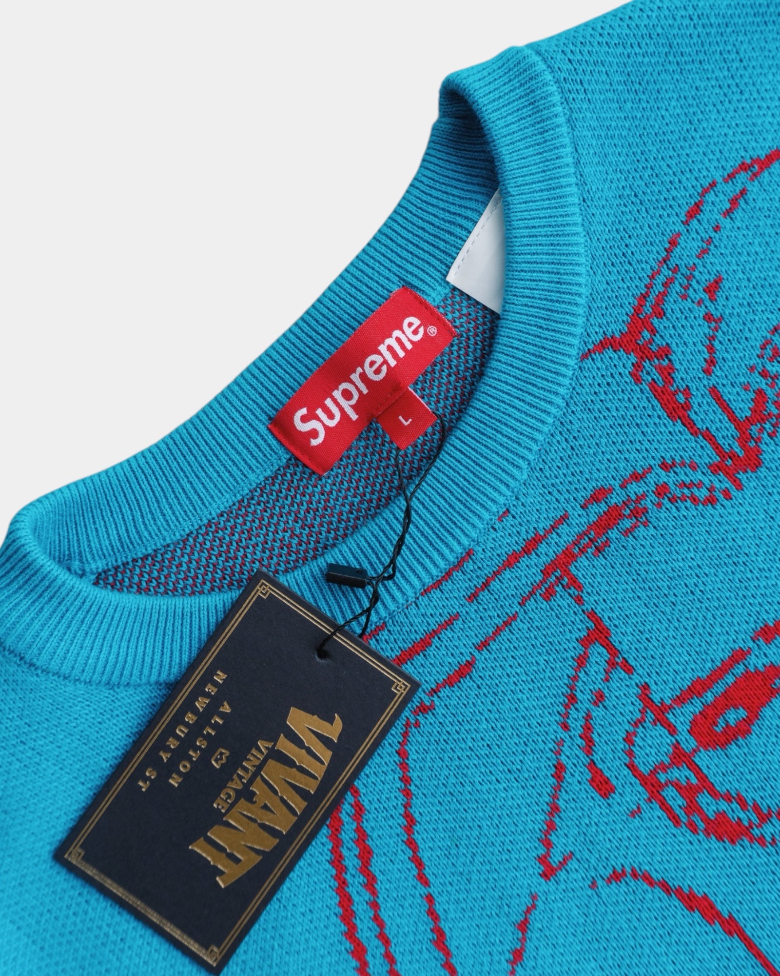 (L) SUPREME AEON FLUX CYAN SWEATER