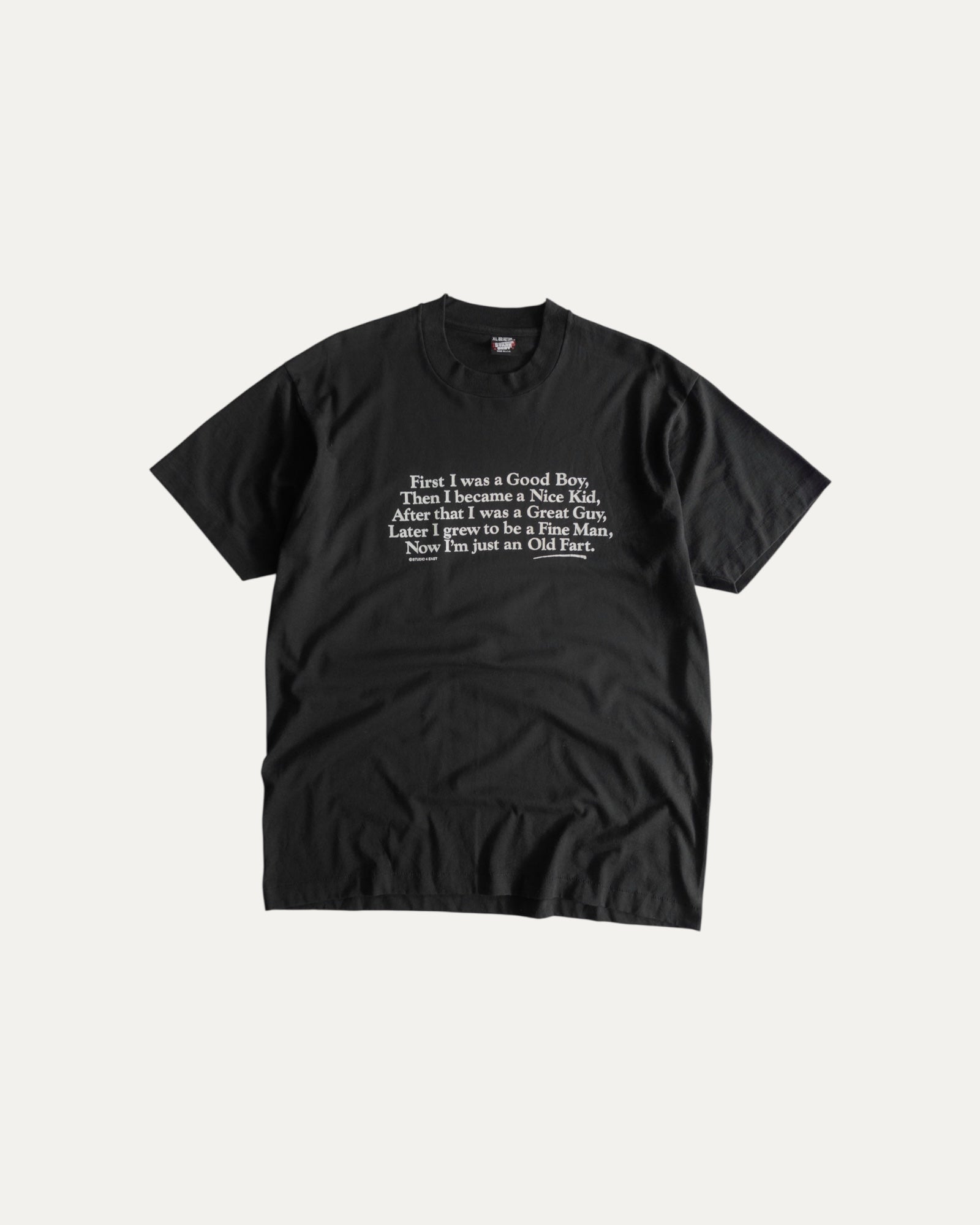 (FIT L) 90’S VINTAGE “GOOD BOY TO OLD FART” HUMOR TEE