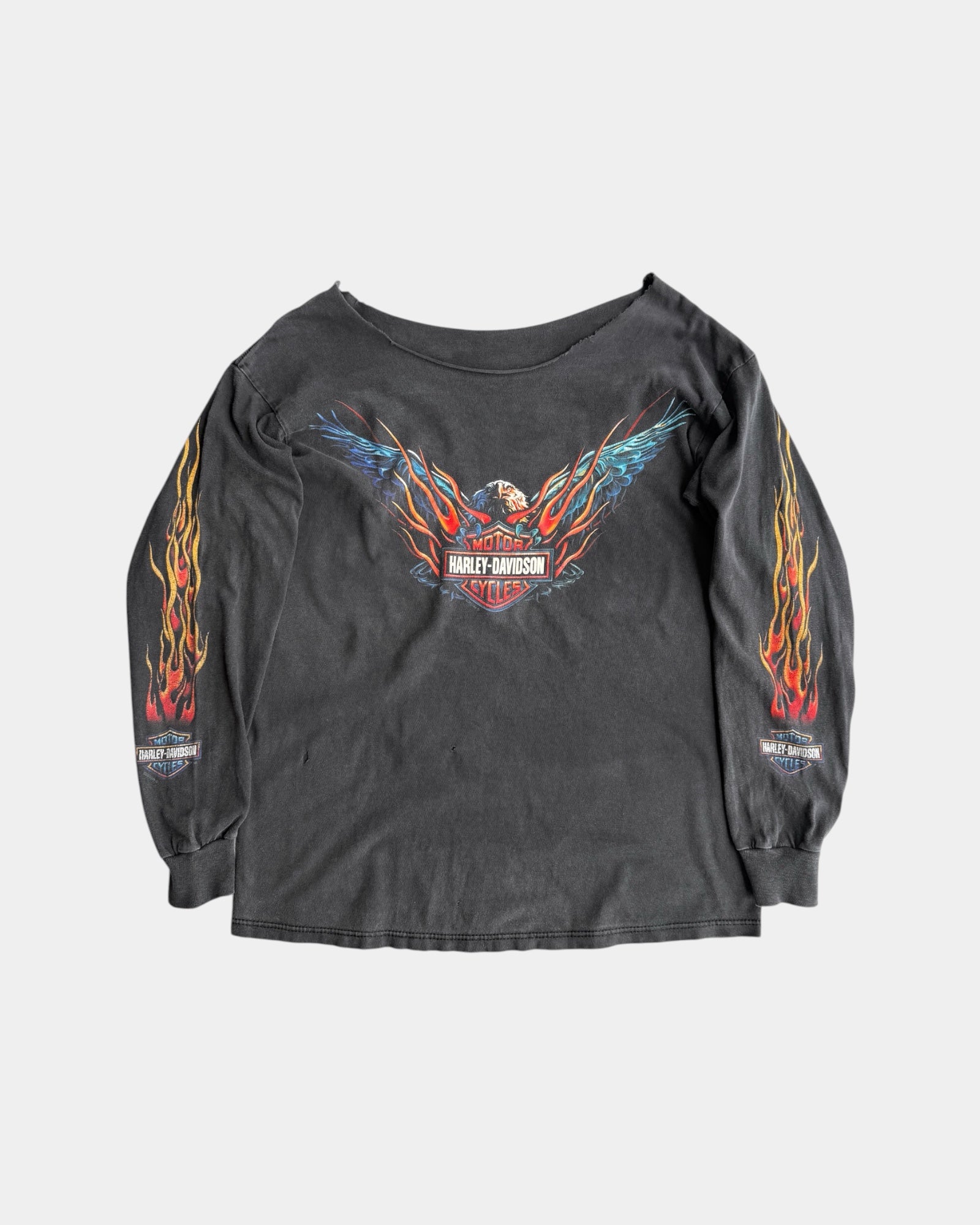 (M) 00’S VINTAGE HARLEY DAVIDSON SUN FADED FLAMES LONG SLEEVE