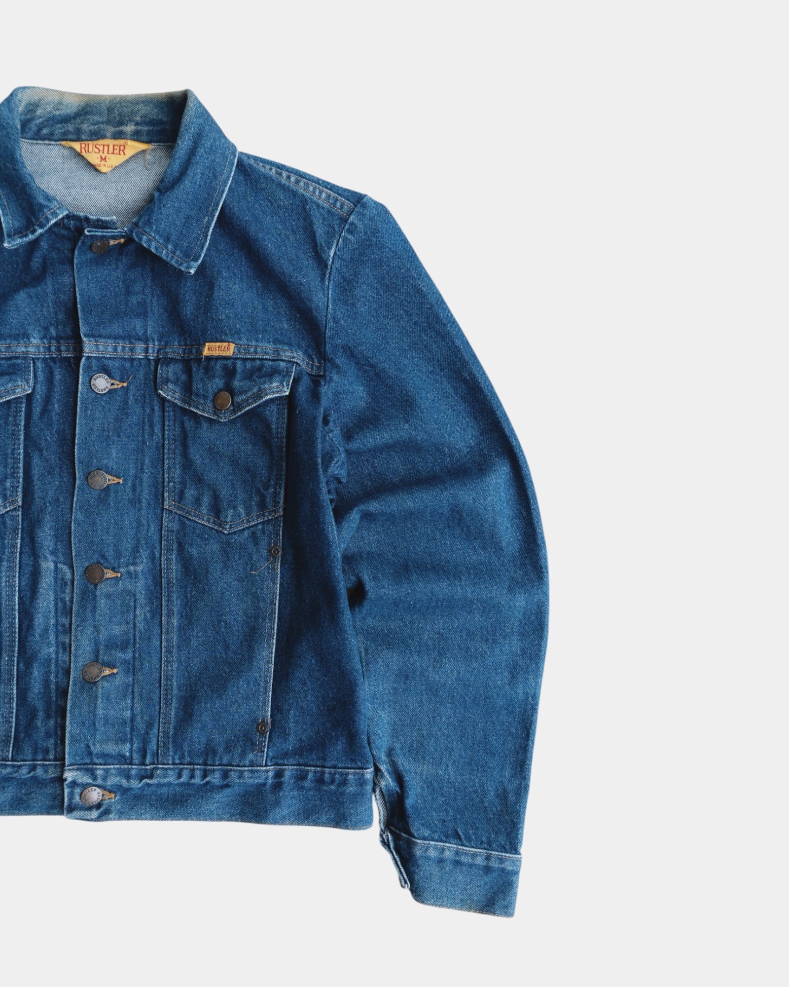 (M) 90’S VINTAGE RUSTLER HARLEY DAVIDSON 50 YEARS DENIM JACKET