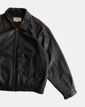(XL) VINTAGE S.T JOHN’S BAY BOMBER LEATHER JACKET