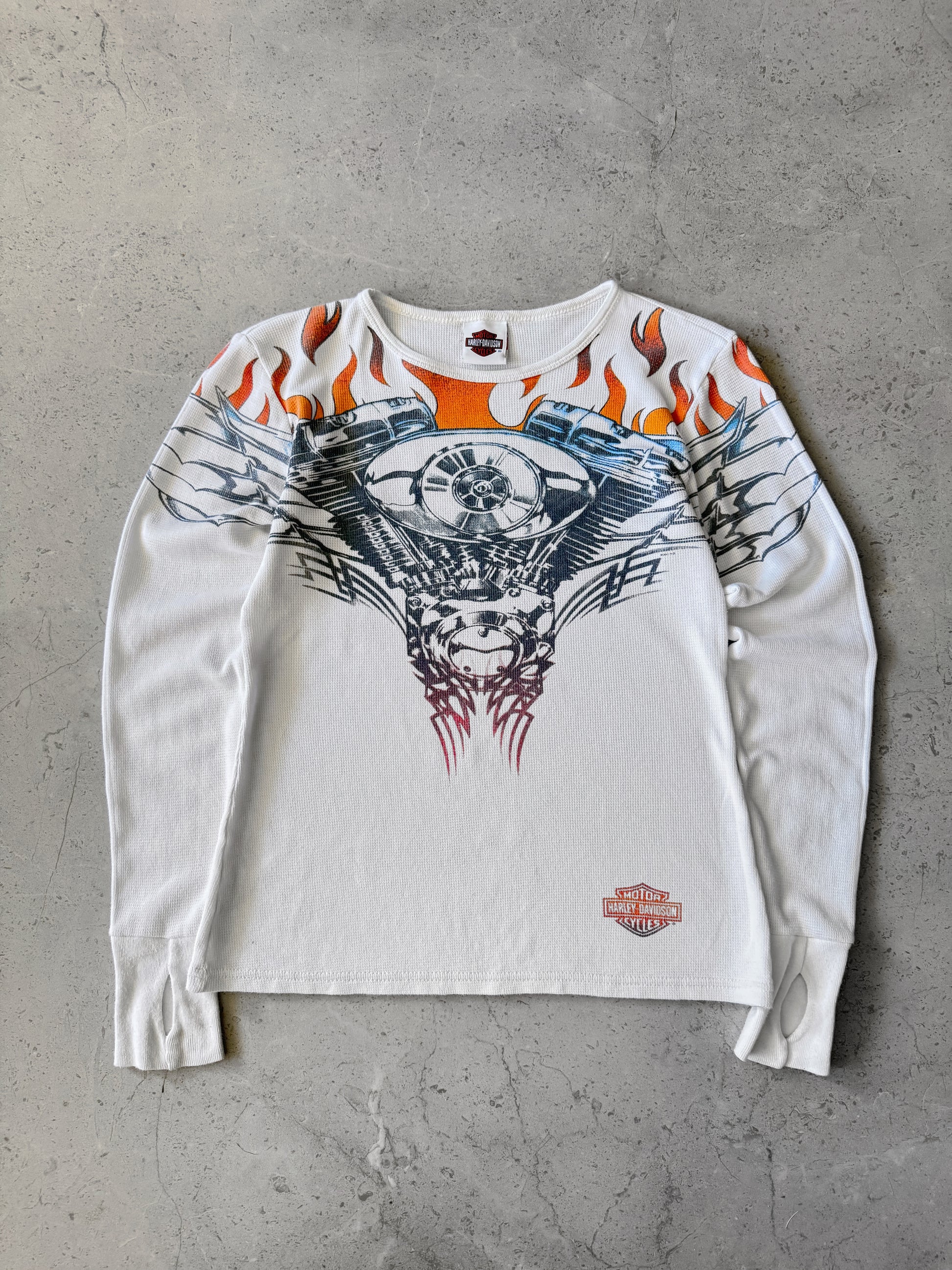 (S) VINTAGE HARLEY DAVIDSON Y2K FLAMES THERMAL