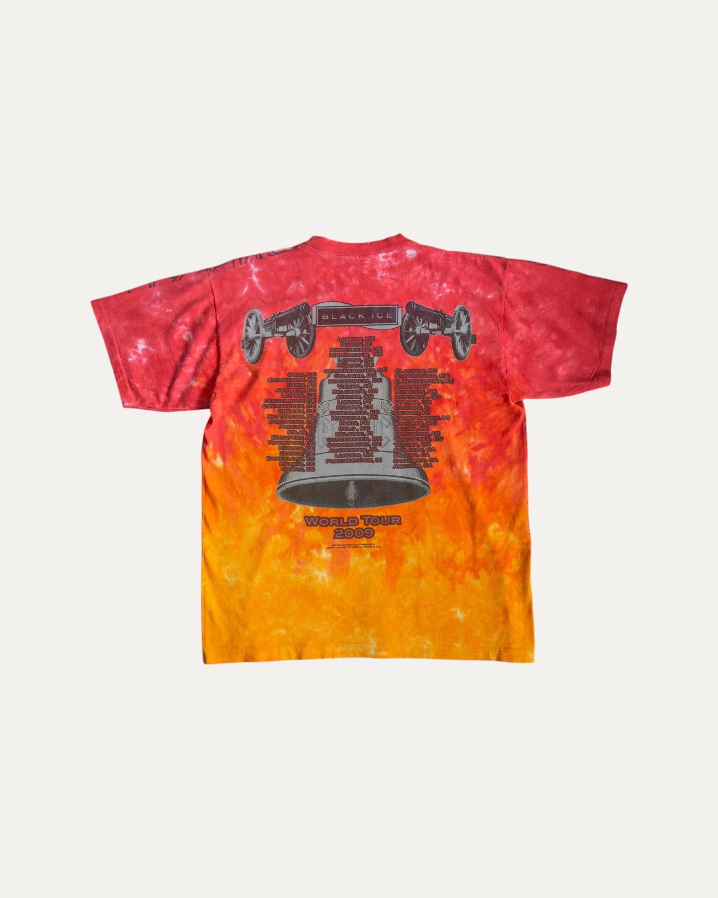 (L) 2009 ACDC BLACK ICE WORLD TOUR TIE DYE TEE