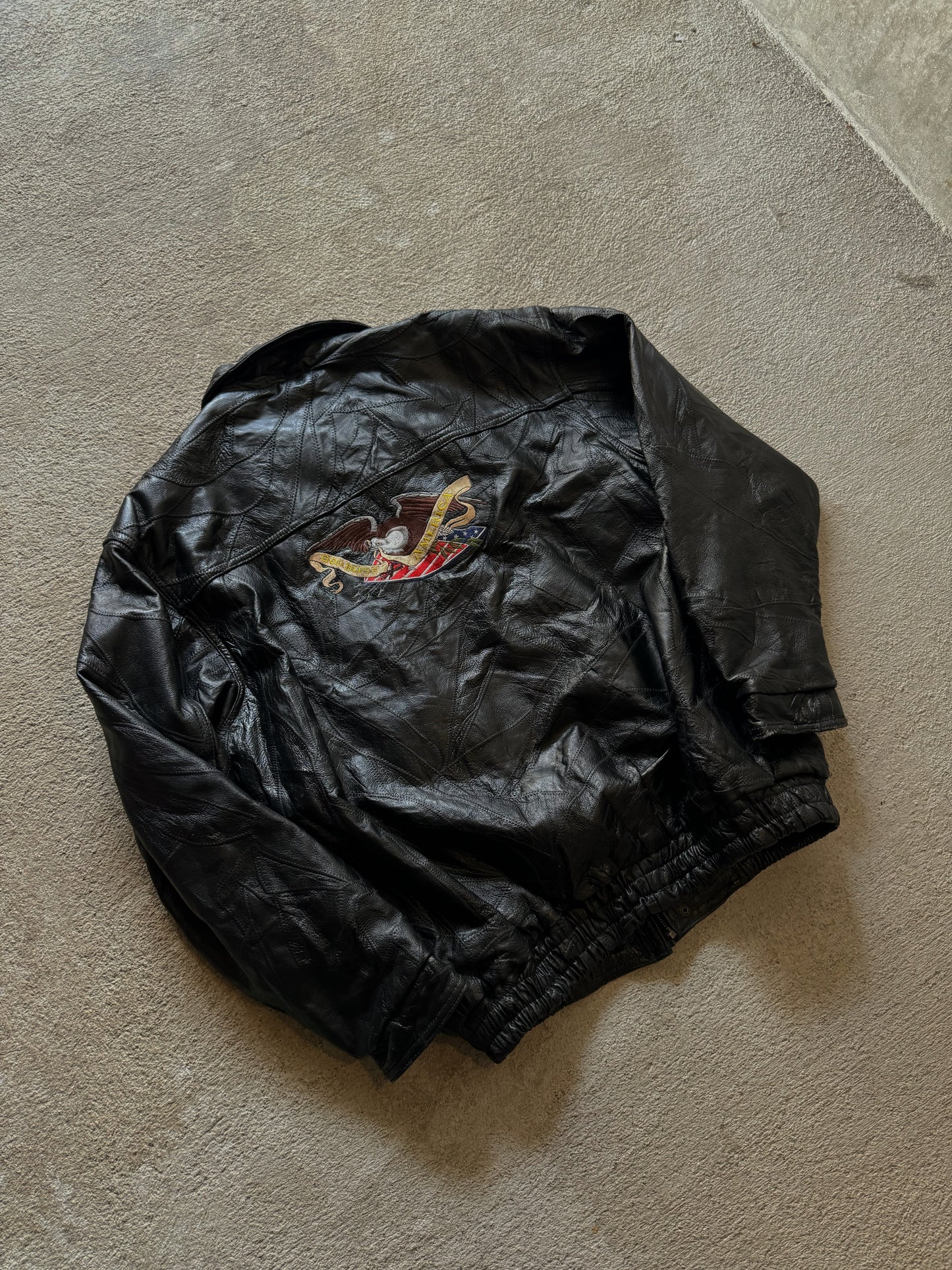 (L) 90’s Vintage USA Leather Jacket