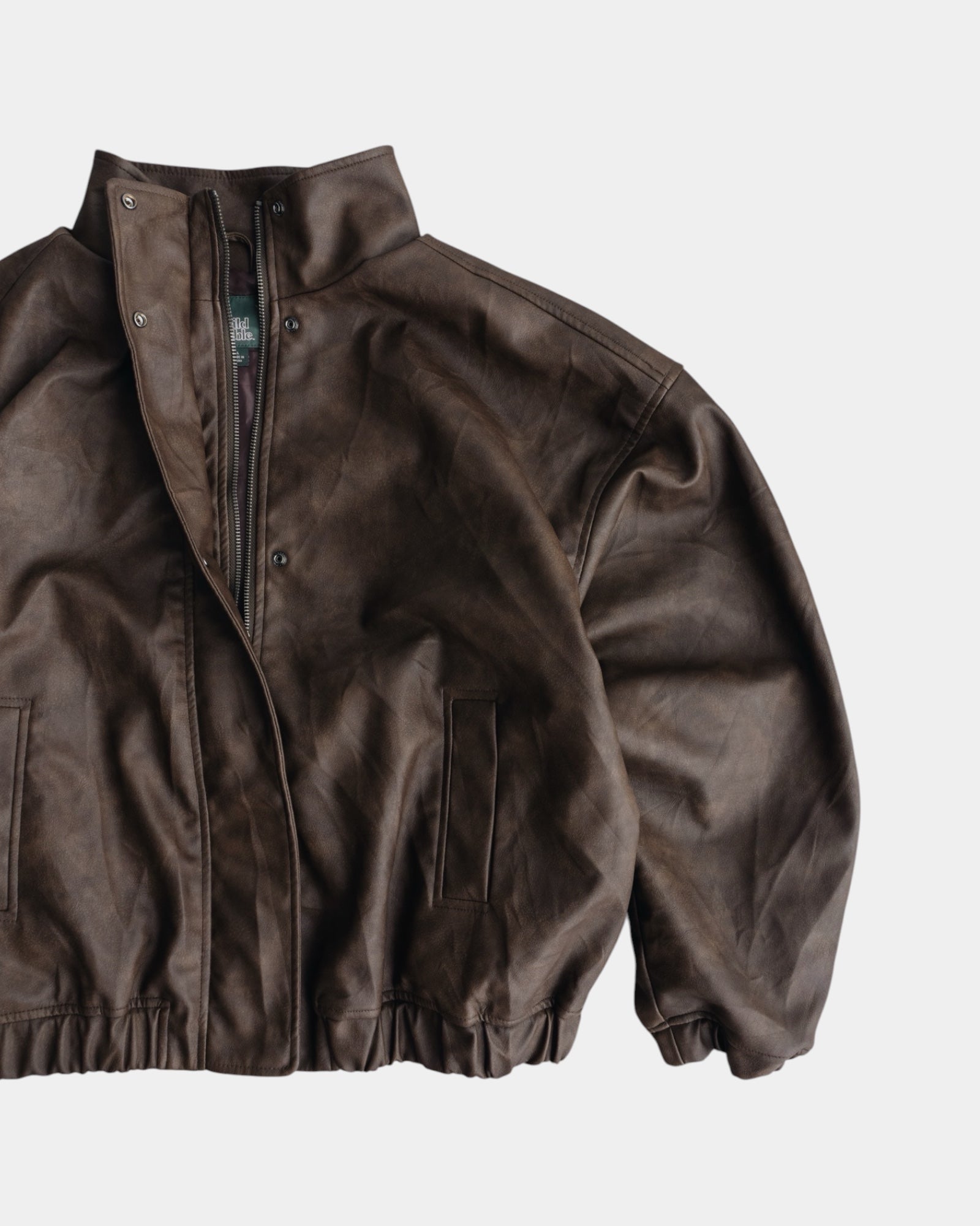 (L) BOMBER TYPE LEATHER JACKET (NEW)