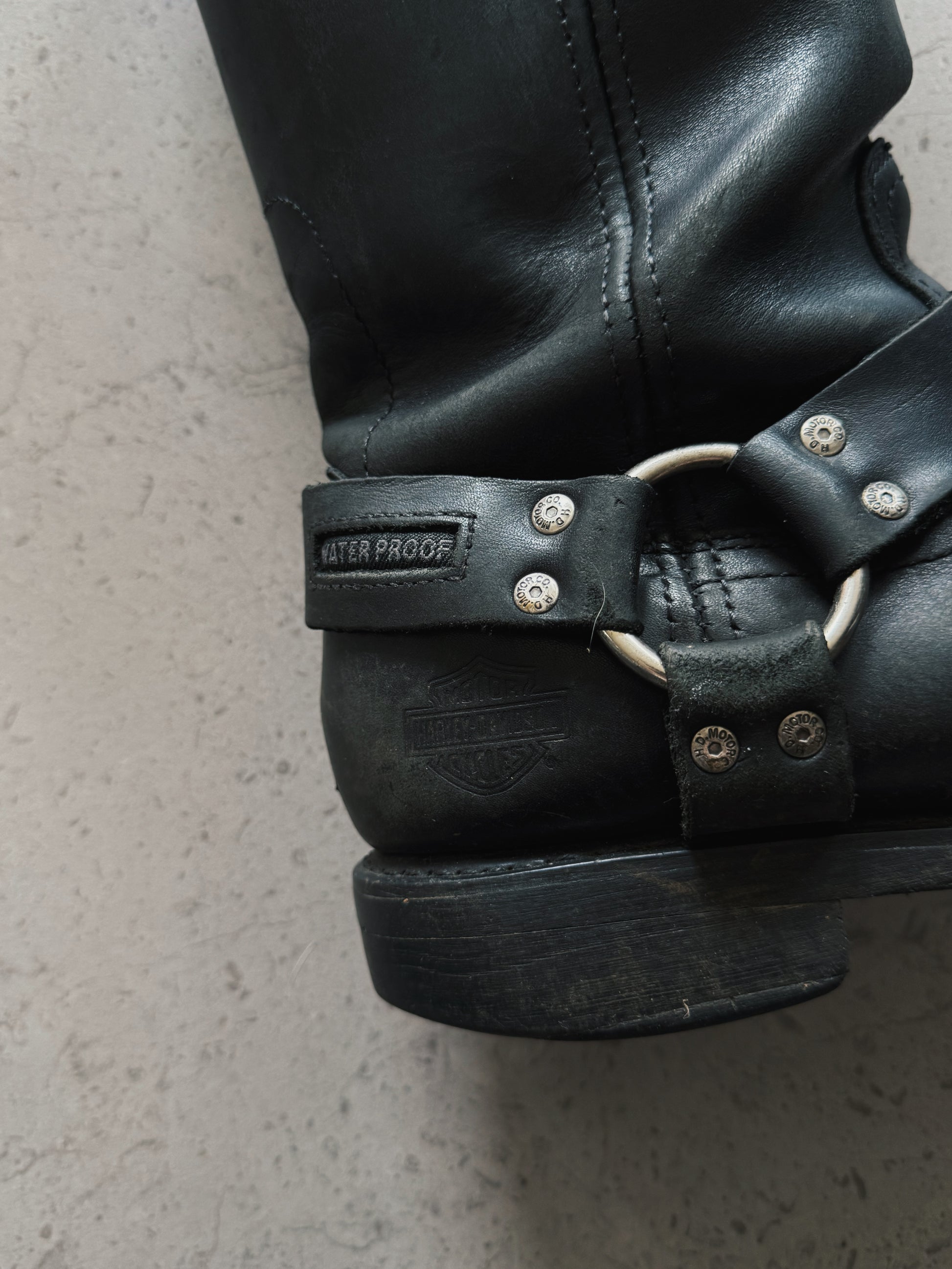 VINTAGE HARLEY DAVIDSON LEATHER BOOTS - 42