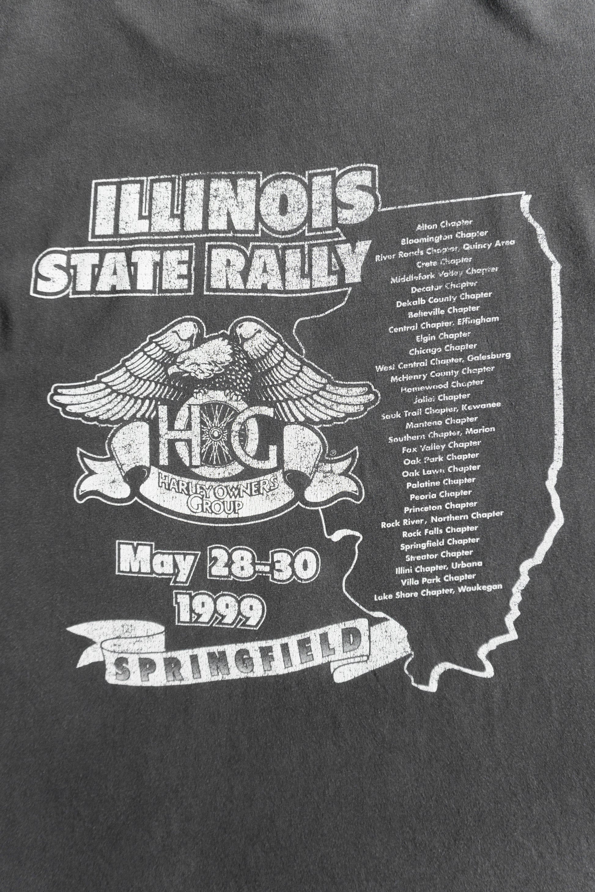 (L) VINTAGE HARLEY DAVIDSON STATE RALLY FADED TEE