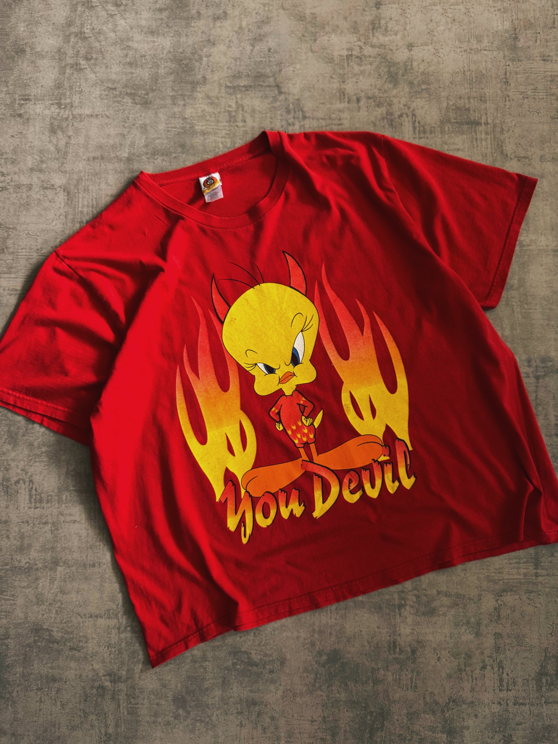 (FIT L) VINTAGE PIOLIN LOONEY TUNES DEVIL/ANGEL TEE