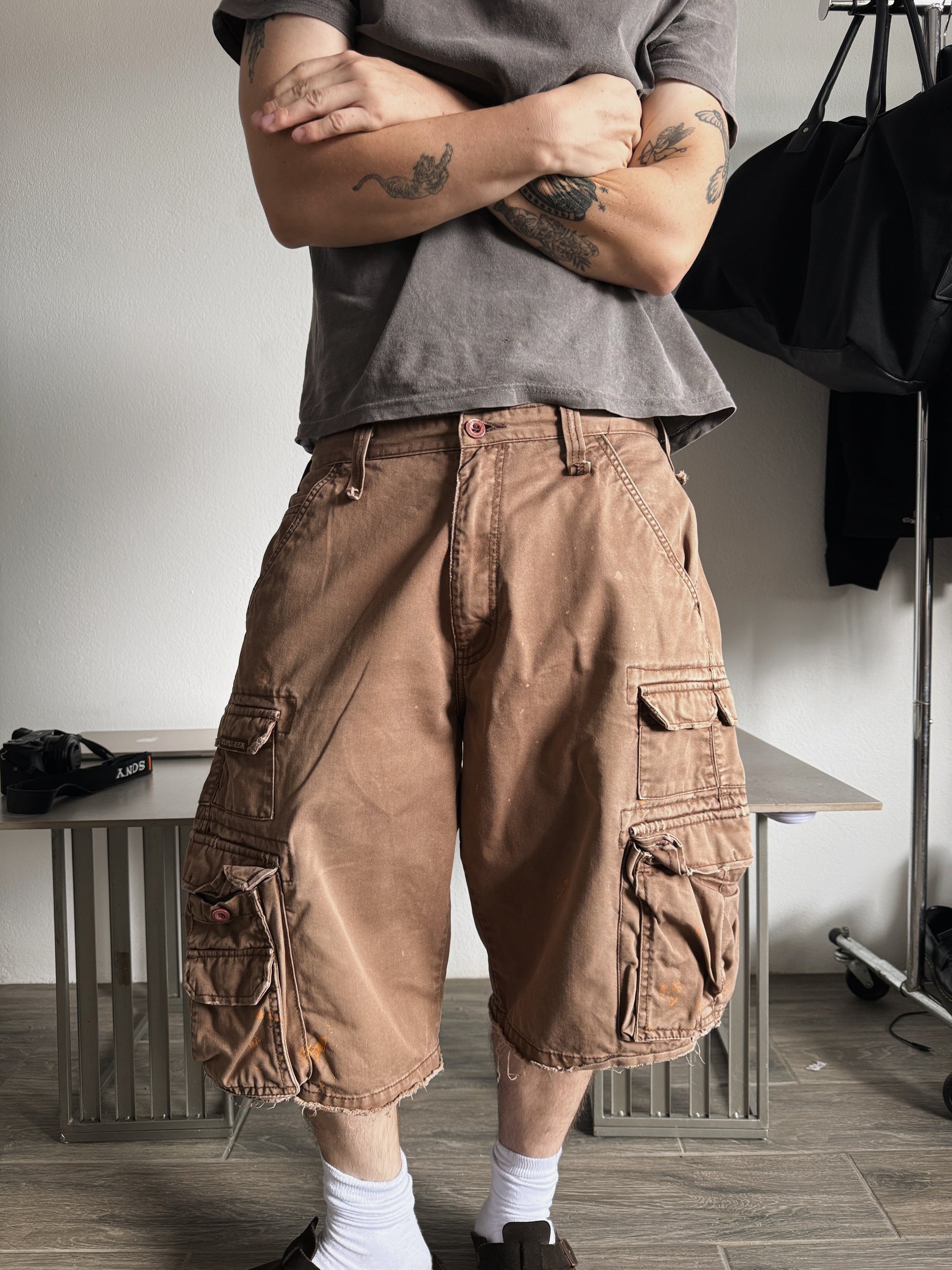 VINTAGE POLO CARGO FADED JORTS - 34