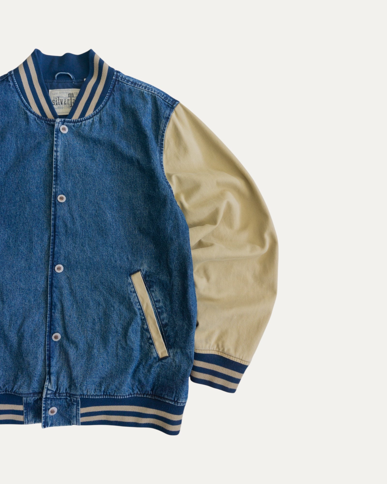 (L) LEVIS SILVER TAB DENIM VARSITY JACKET