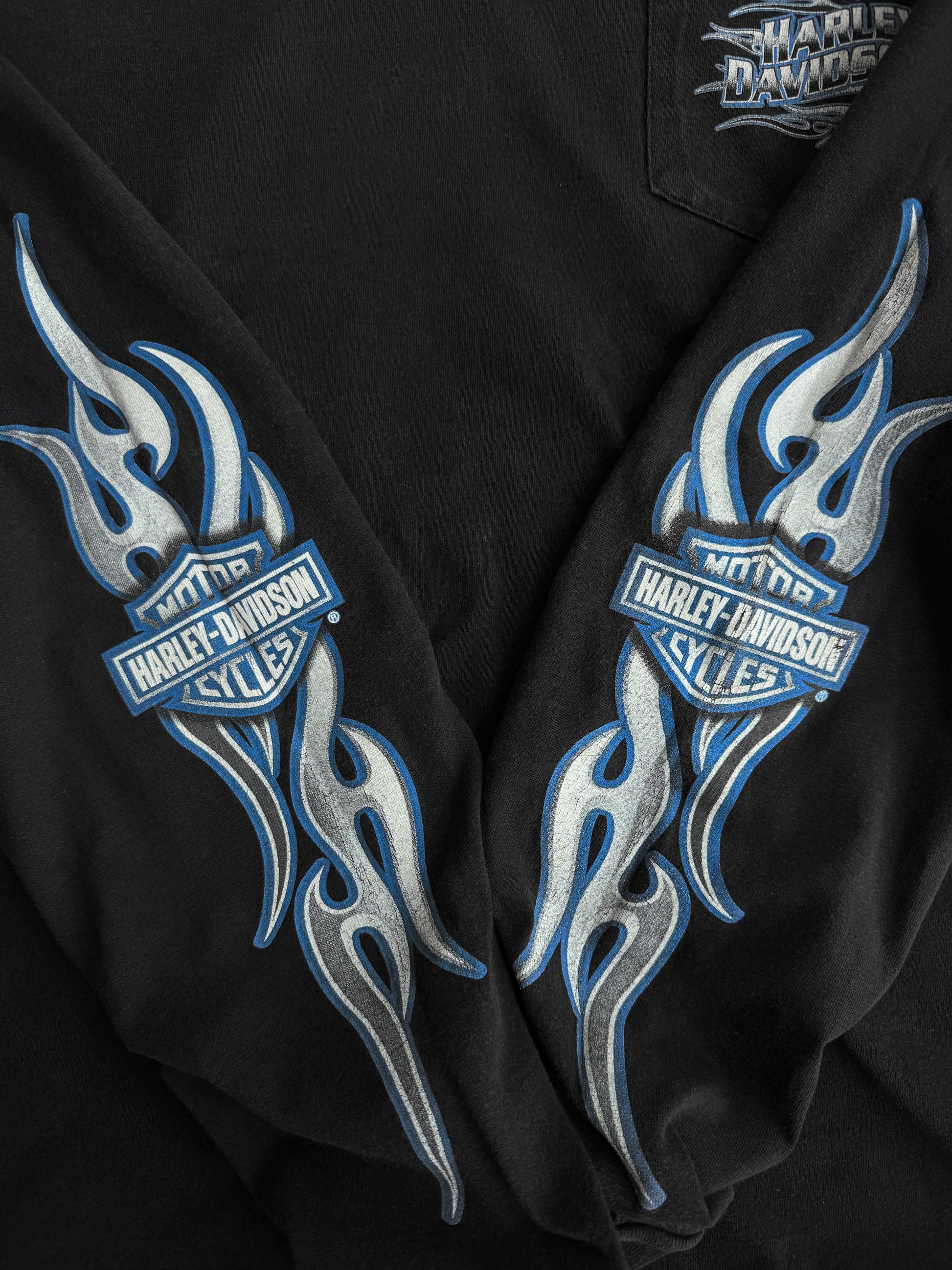 (L) 2007 HARLEY DAVIDSON BLUE FLAMES LONG SLEEVE