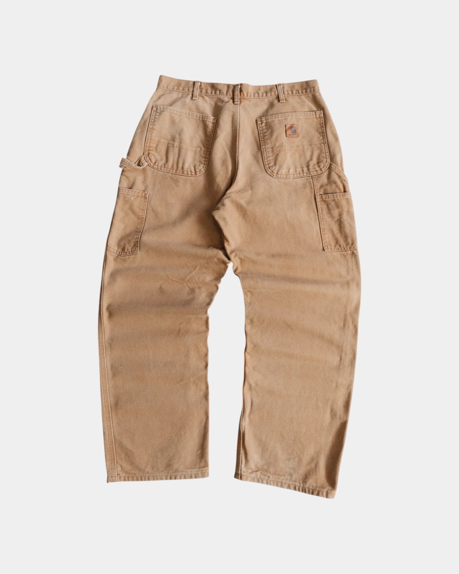 VINTAGE CARHARTT LEATHER LOGO PANTS - 34x30