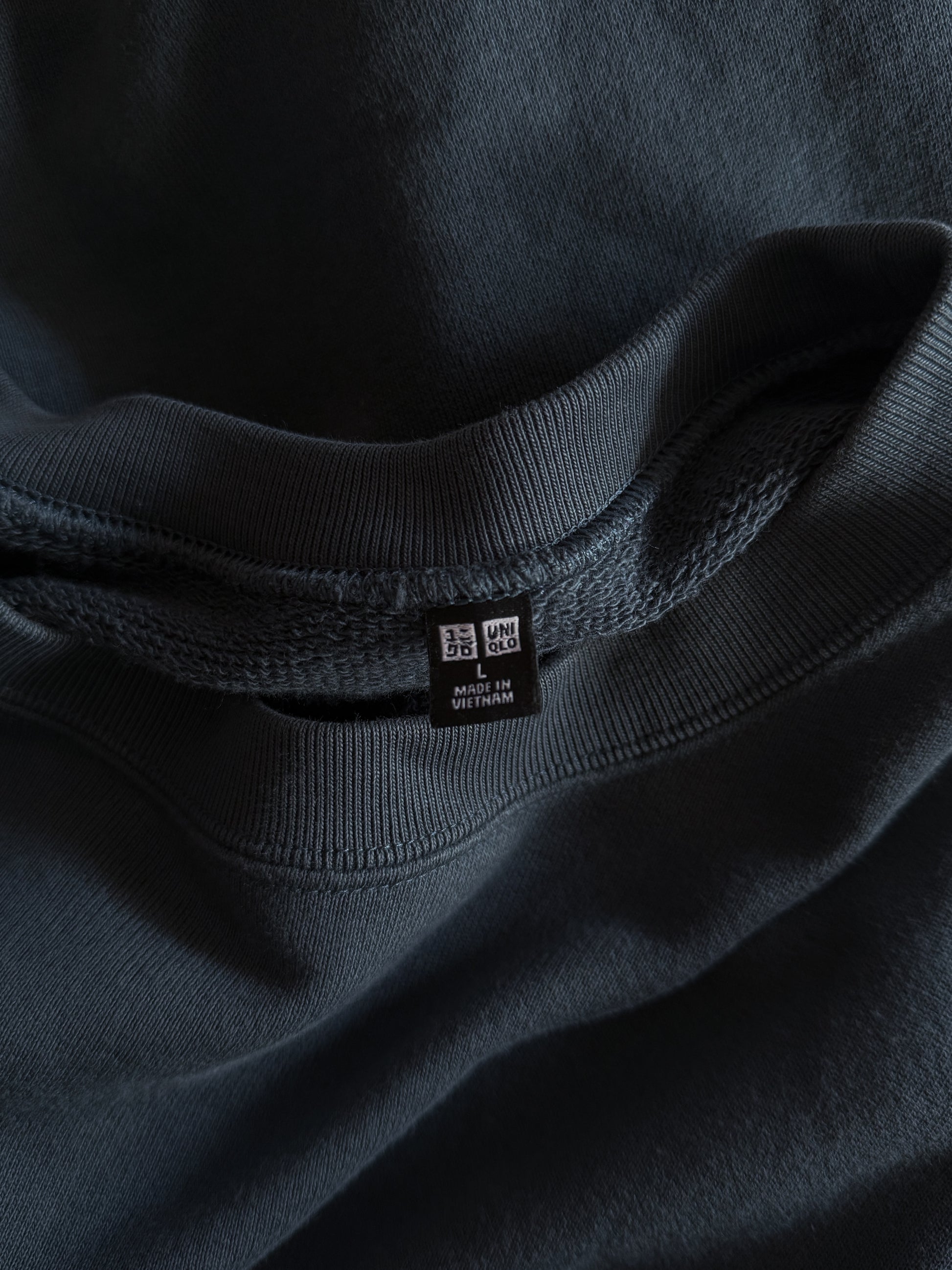 (L) UNIQLO BLUE GRAY CREWNECK