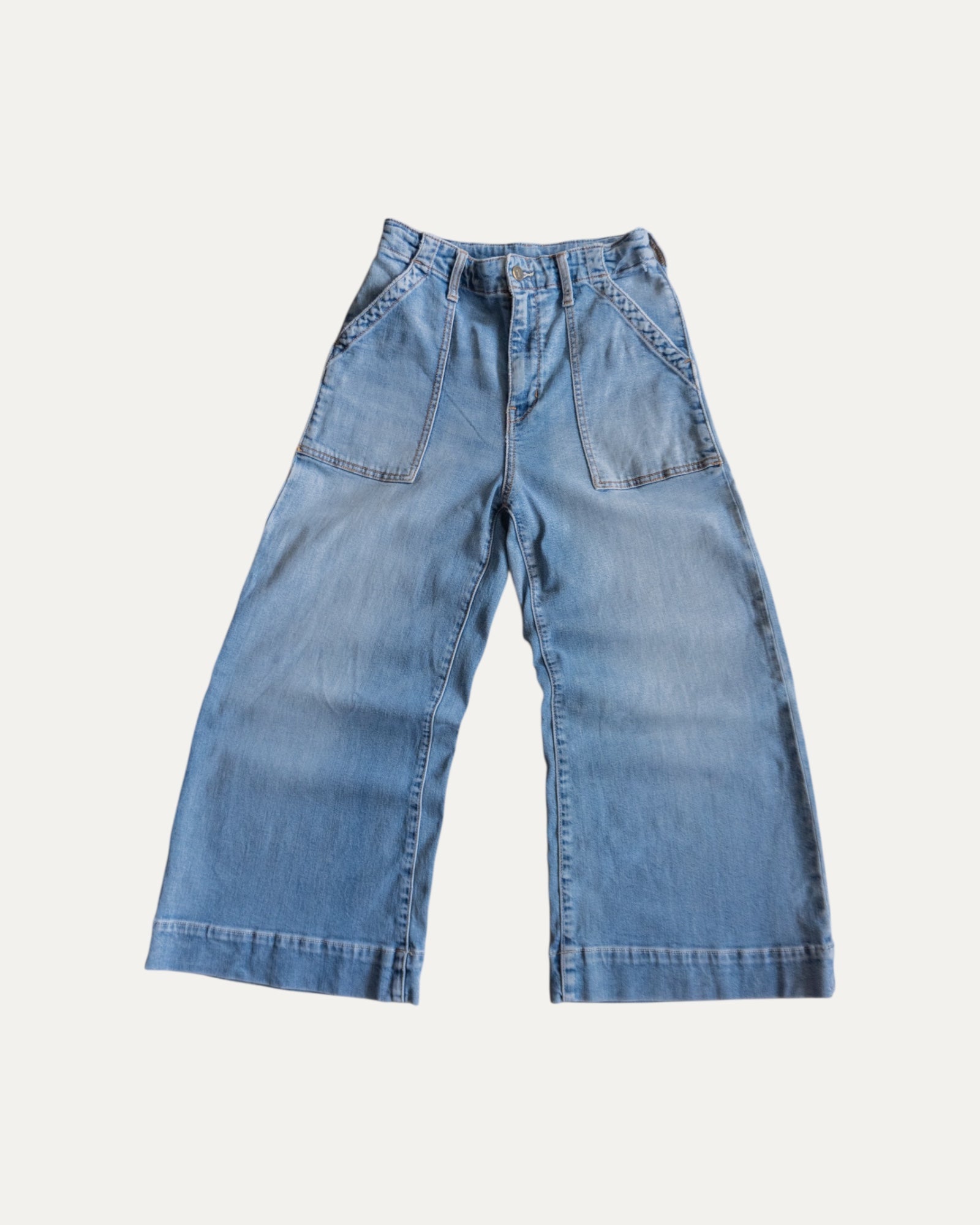 VINTAGE WIDE LEG DENIM PANTS - (WOMEN 34/36)
