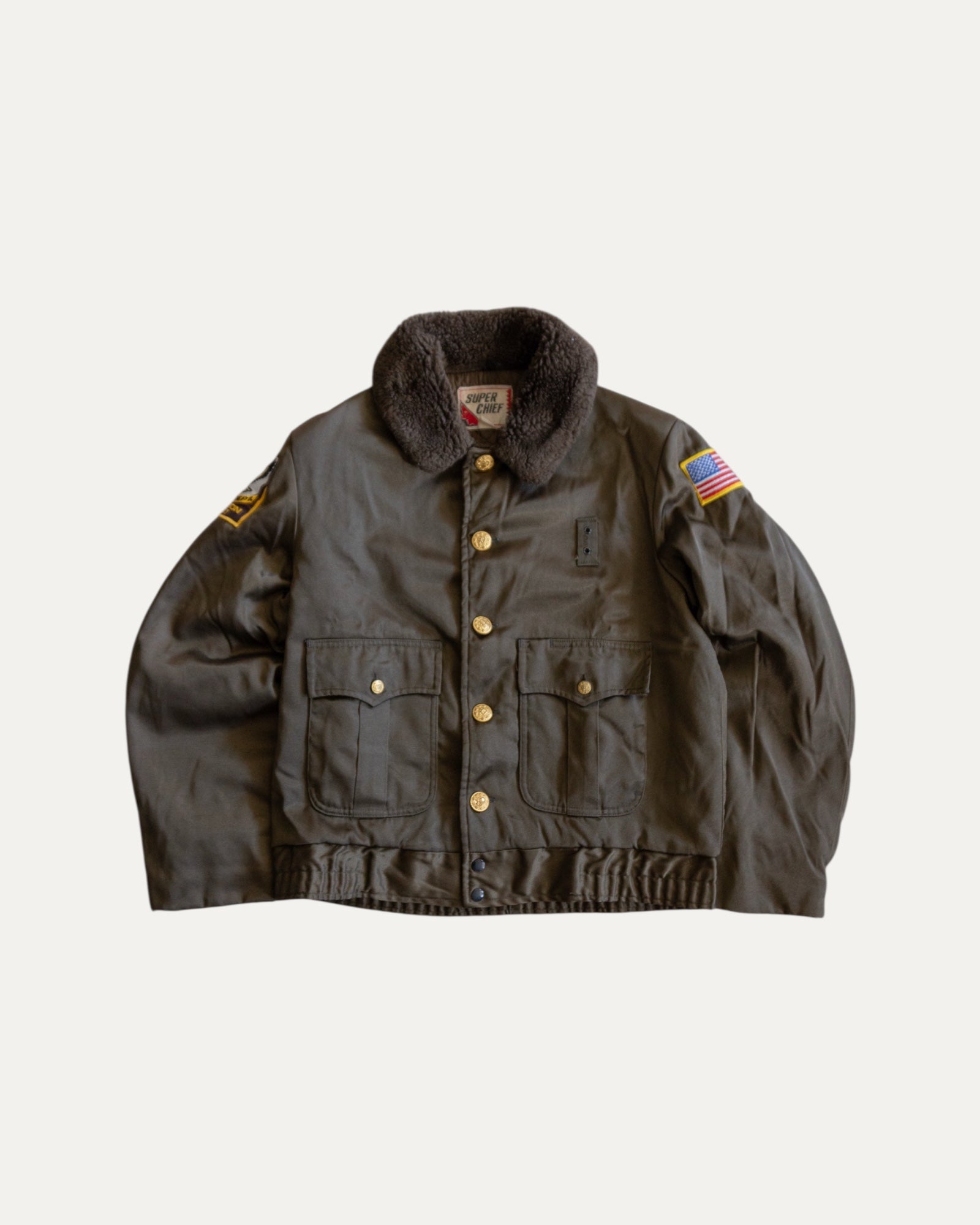 (M) 1960’S VINTAGE SÚPER CHIEF POLICE BOMBER AVIATION JACKET