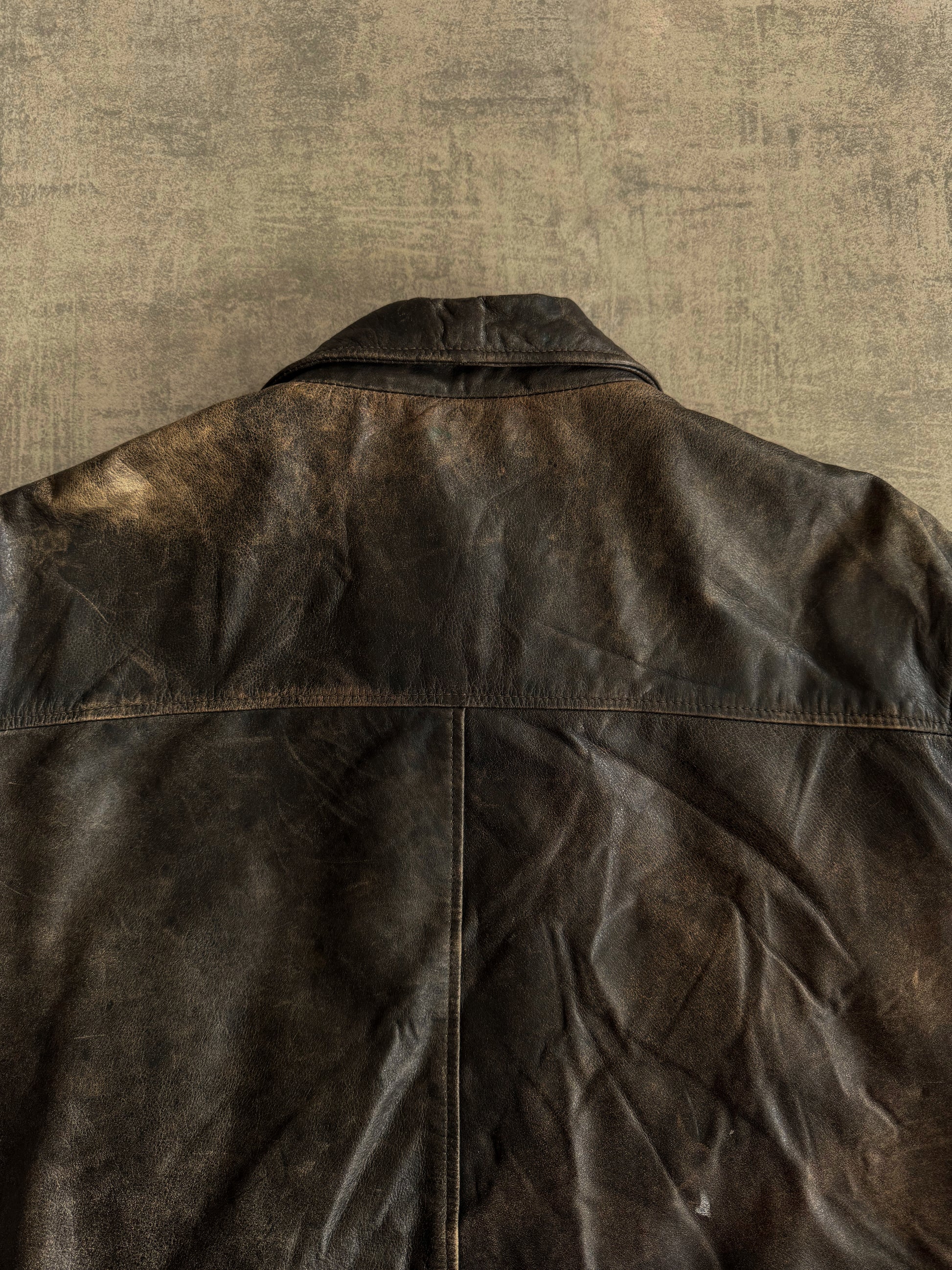 (L) VINTAGE MAY&ROSE FADED LEATHER JACKET