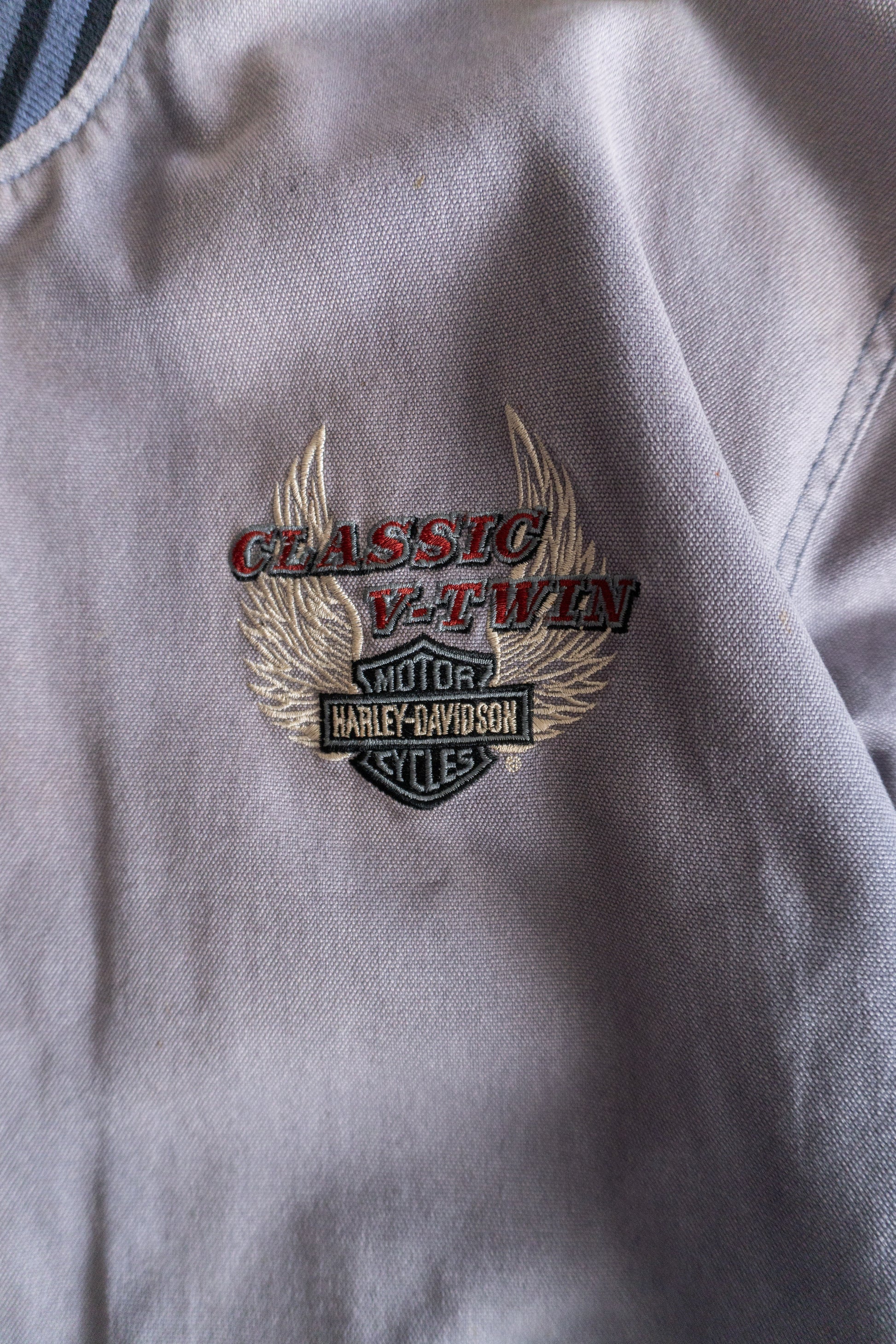 (L) 90’S VINTAGE HARLEY DAVIDSON FADED D-POCKET BOMBER JACKET