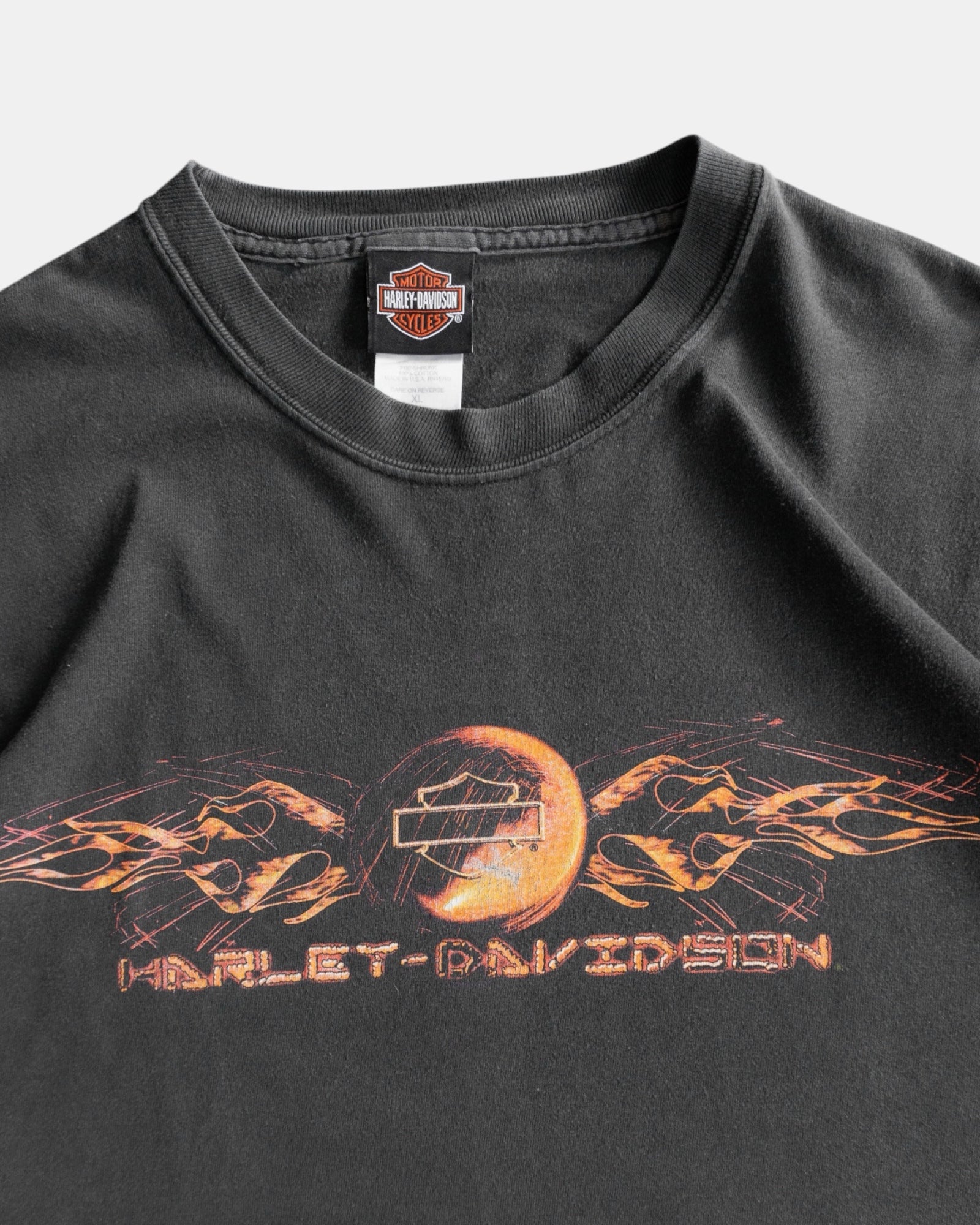 (XL) HARLEY DAVIDSON FLAMES ROME, NEW YORK TEE