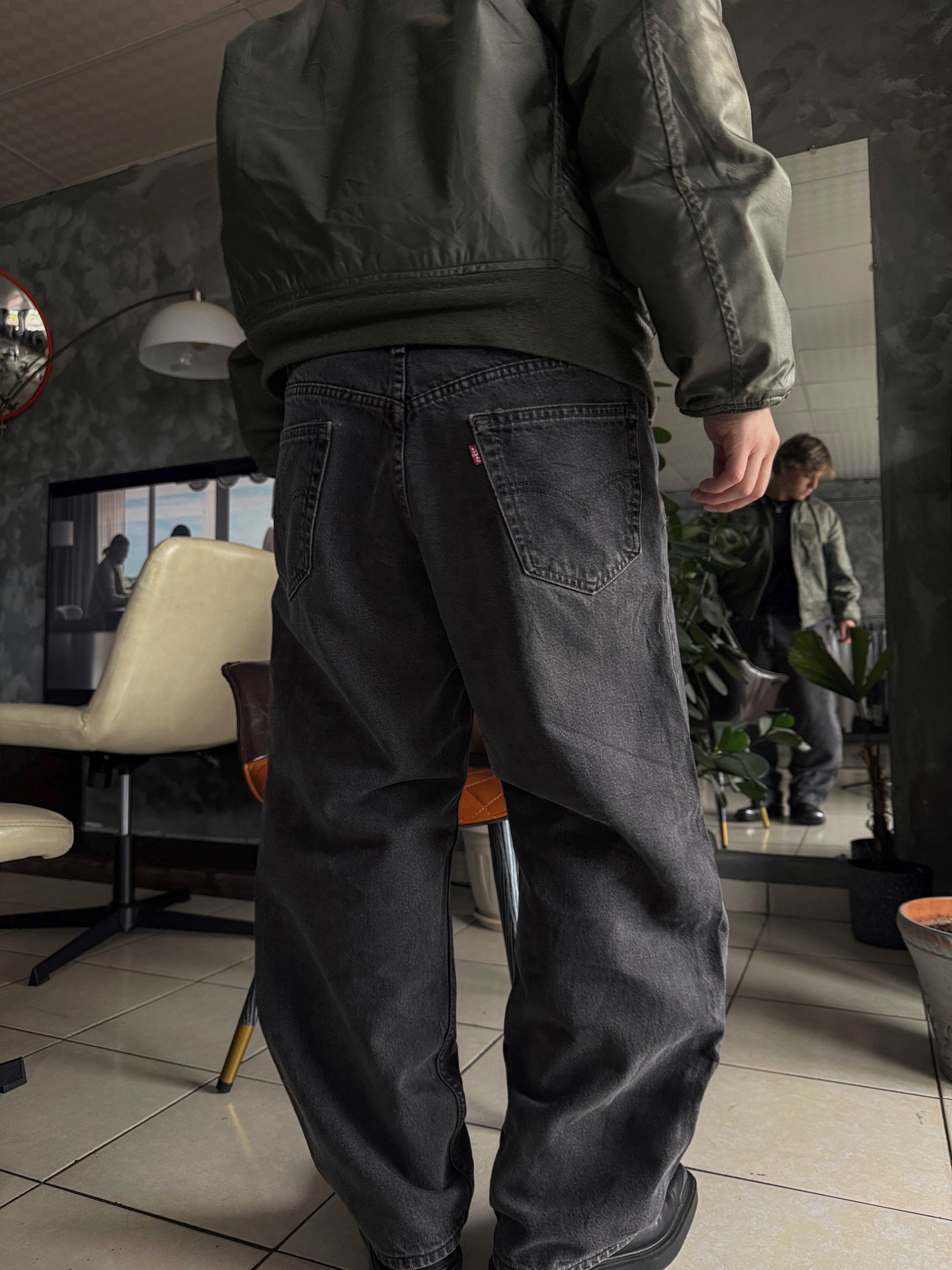 90’S VINTAGE LEVIS BAGGY GRAY FADED PANTS - 36x30