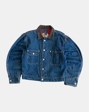 (M) 1990’S RARE PIECE VINTAGE RALPH LAUREN  DENIM AZTEC JACKET