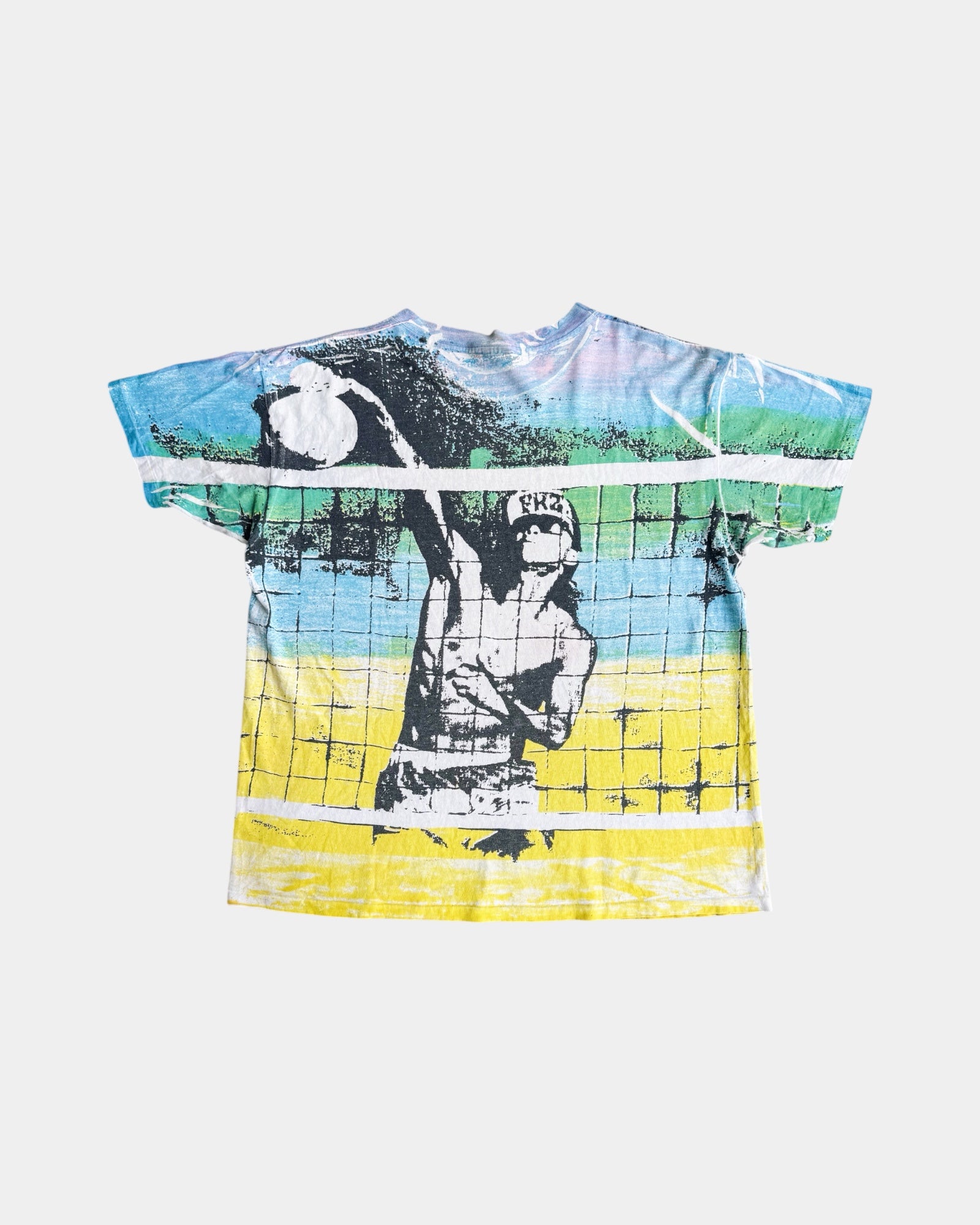 (FIT L) 90’S VINTAGE BEACH VOLLEYBALL AOP TEE