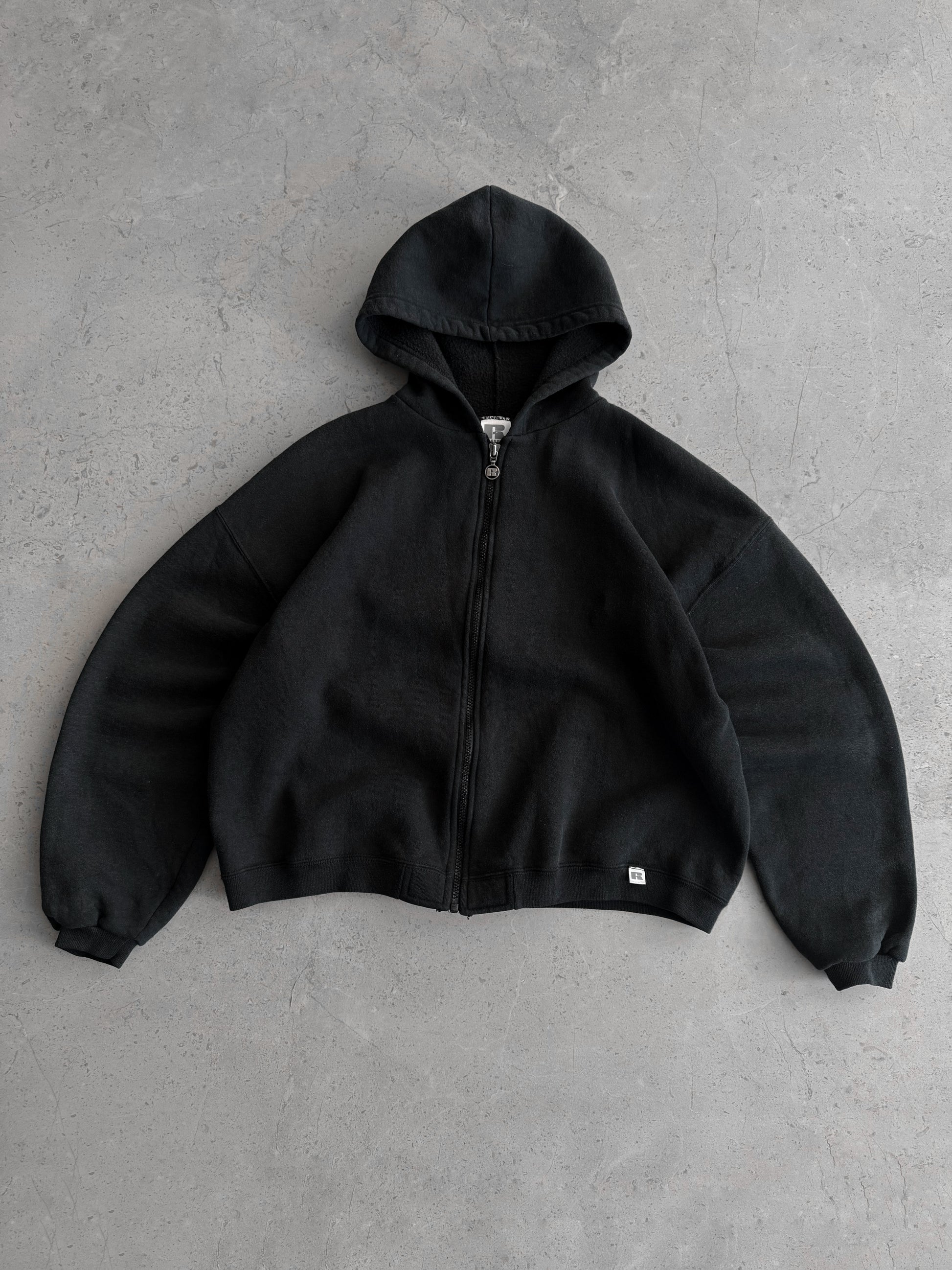 (BOXY M) VINTAGE RUSSELL BLANK HOODIE FULL ZIP