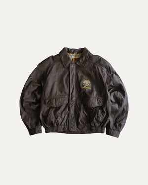 (FIT L) 90’S VINTAGE FLYER BOMBER LEATHER JACKET