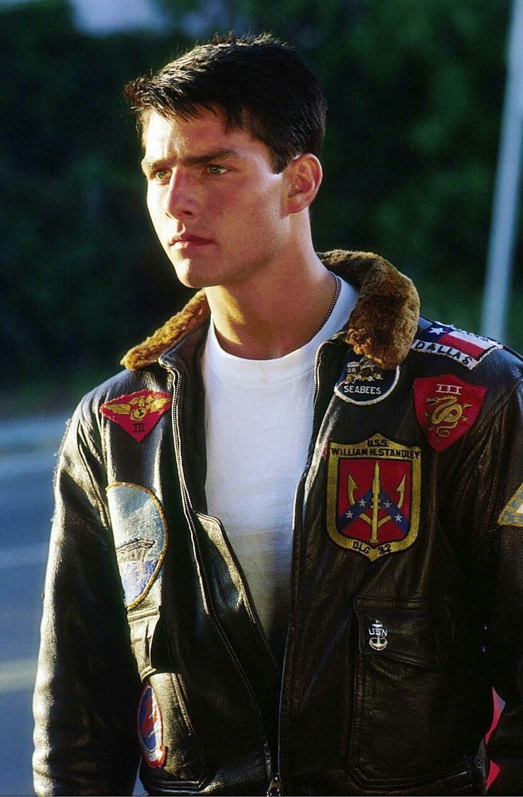 (L) RARE VINTAGE AVIREX LEATHER TYPE G-1 TOP GUN JACKET