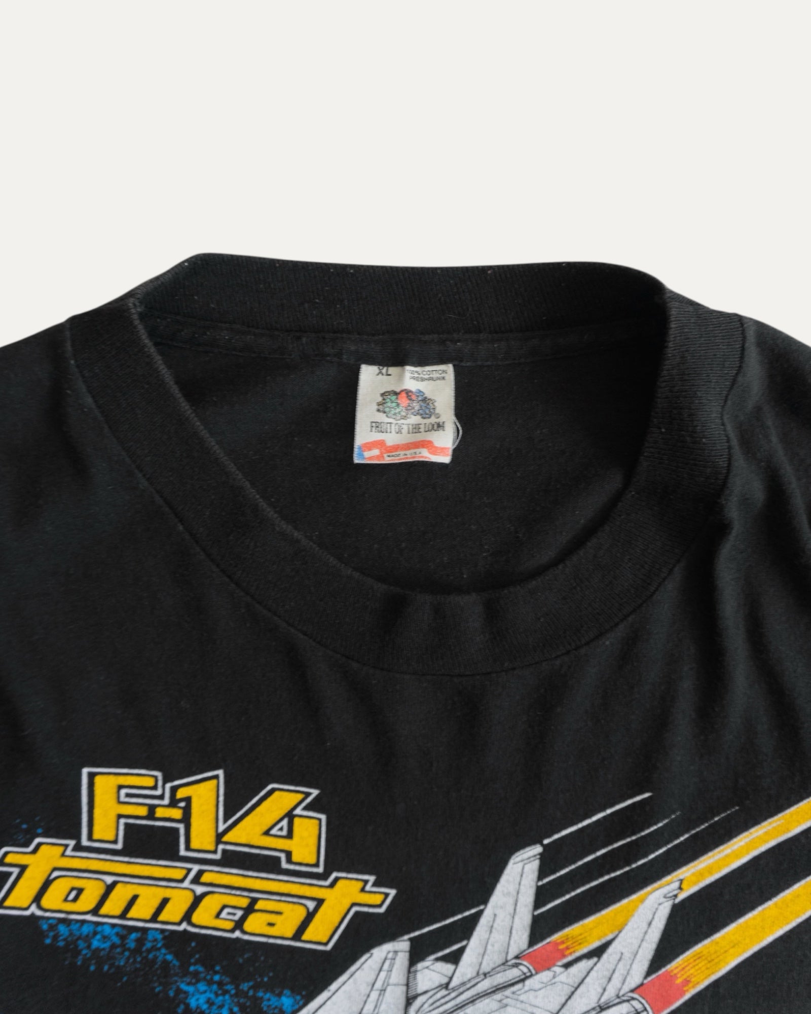 (L/XL) 80’S VINTAGE RARE TOPGUN TOM CAT F-14 TEE