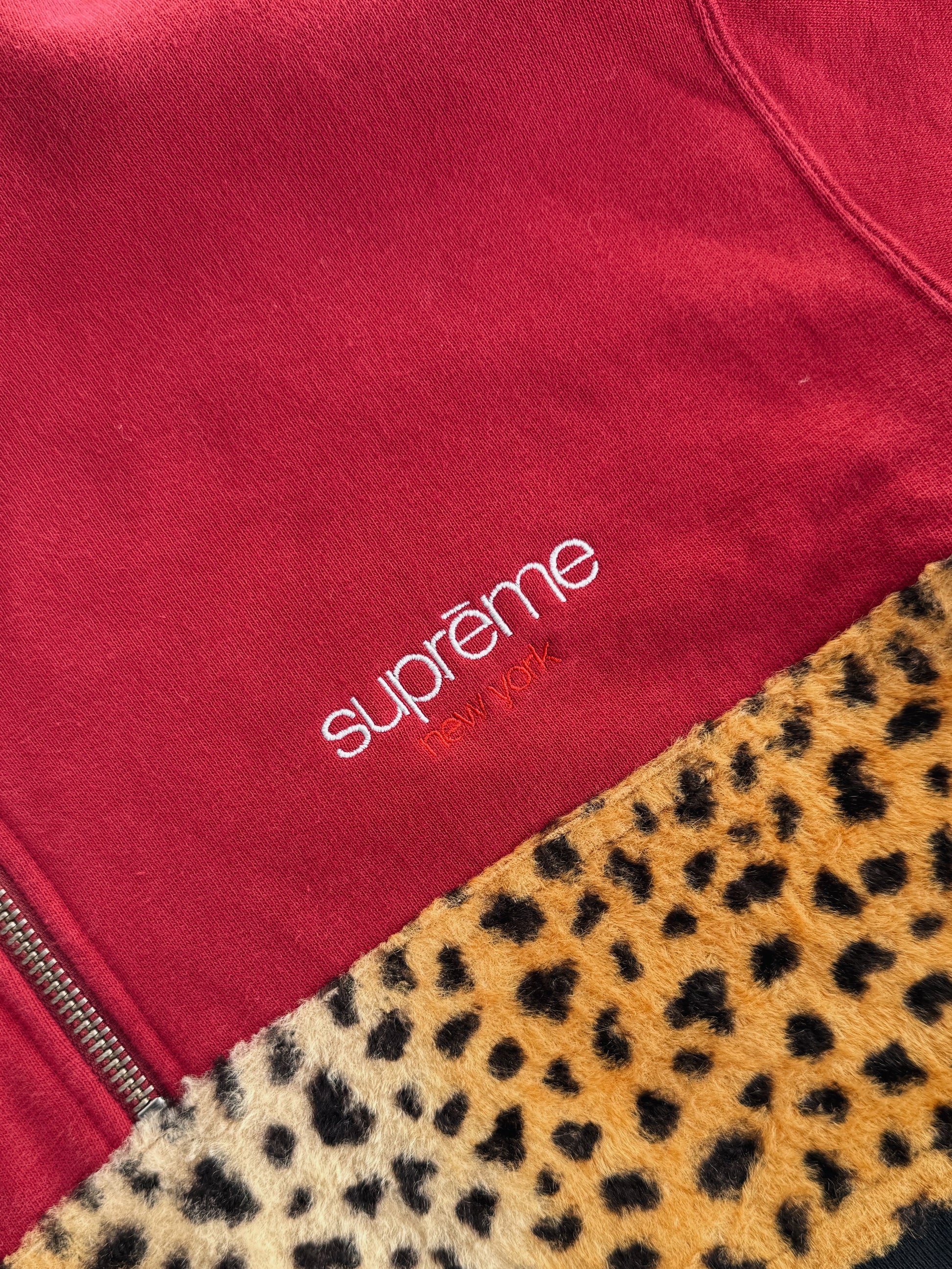 (M) SUPREME LEOPARD PANEL SWEATER (OG)