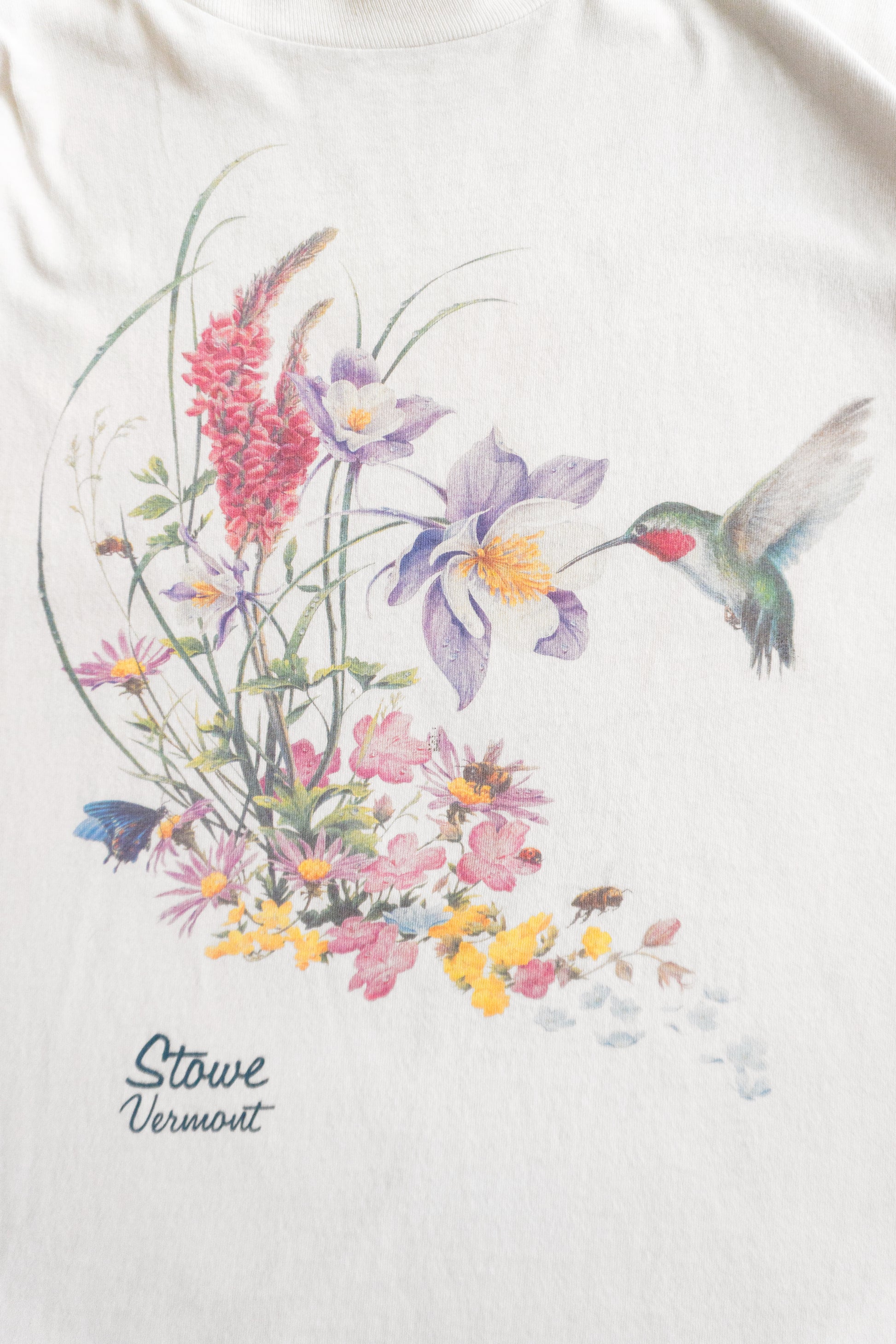 (BOXY L) 90’S VINTAGE HUMMINGBIRD ART TEE