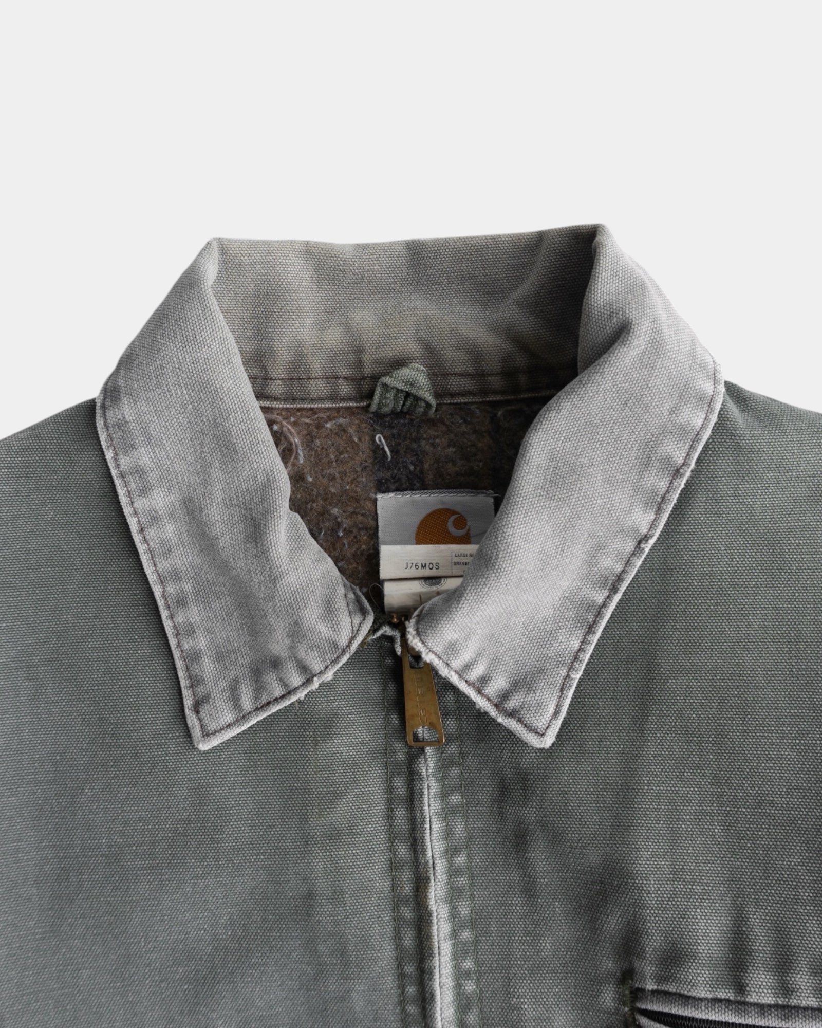 (L) 90’S VINTAGE CARHARTT FADED GREEN DETROIT JACKET J76 MOS