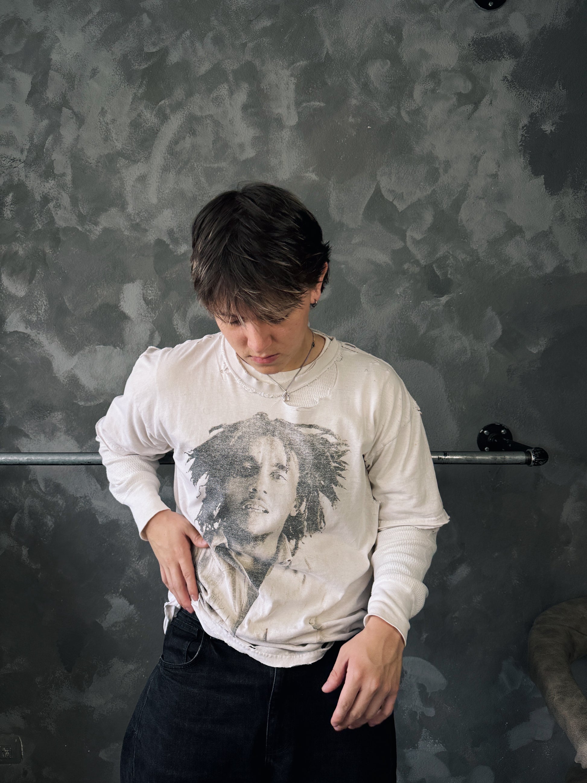 (L) VINTAGE BOB MARLEY DISTRESSED TEE