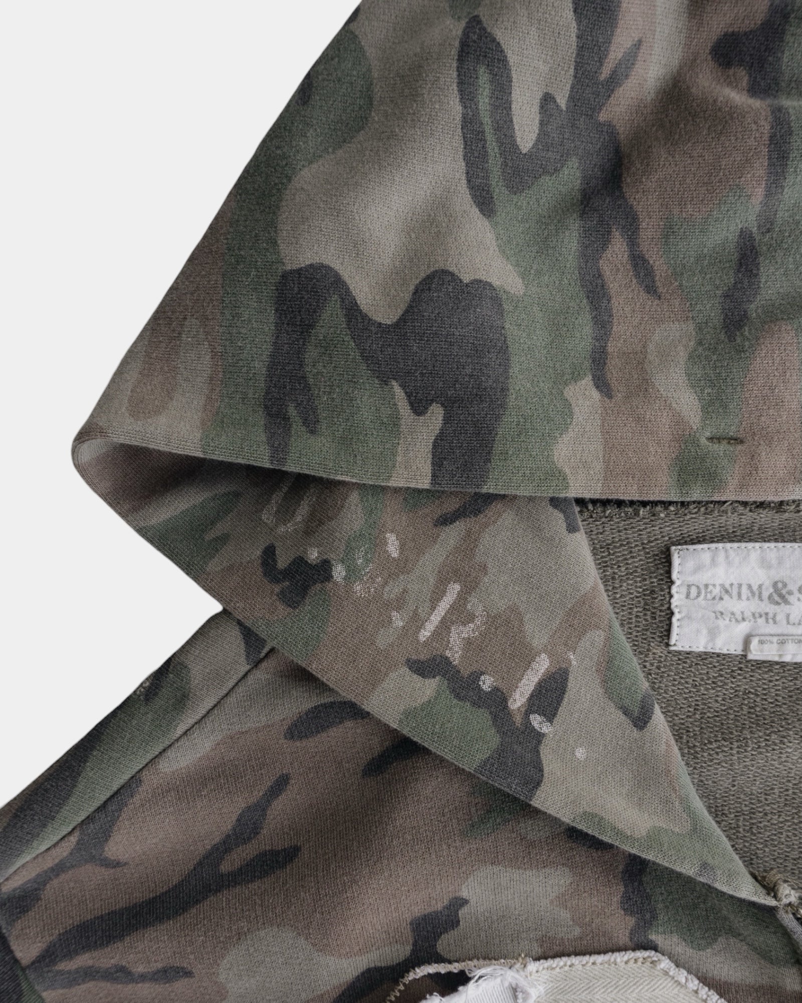 (L) VINTAGE POLO RALPH LAUREN X DENIM & SUPPLY (SIX SEVEN) CAMO HOODIE FULL ZIP