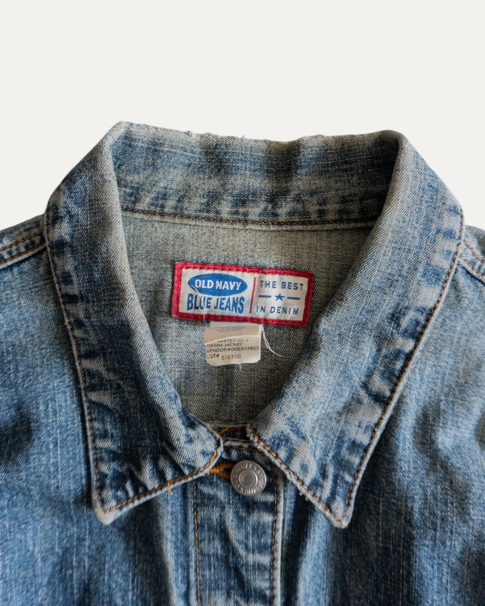 (S) 90’S VINTAGE OLD NAVY DENIM DISTRESSED JACKET
