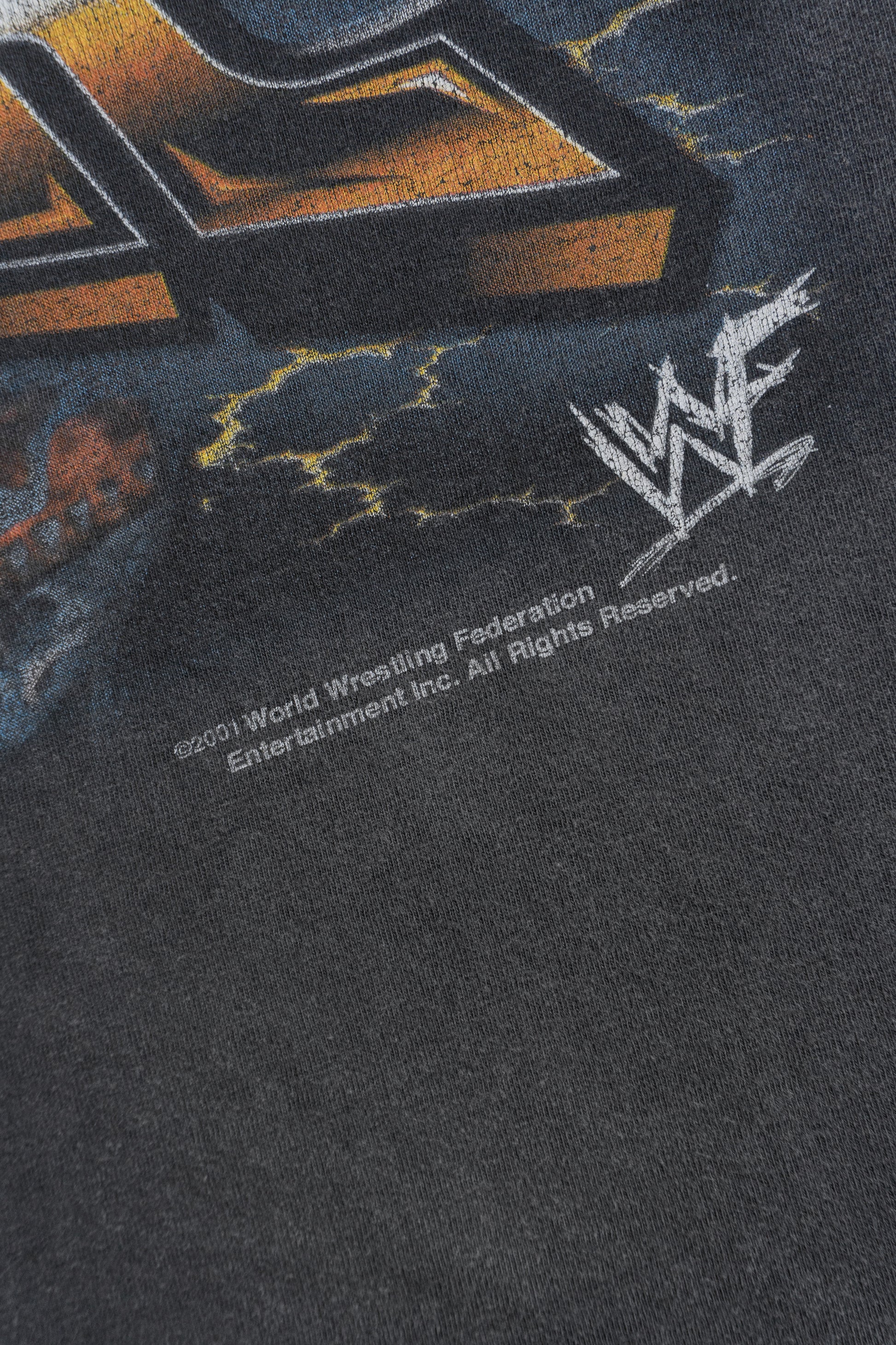 (L) RARE VINTAGE 00’S THE ROCK WWE FADED TEE