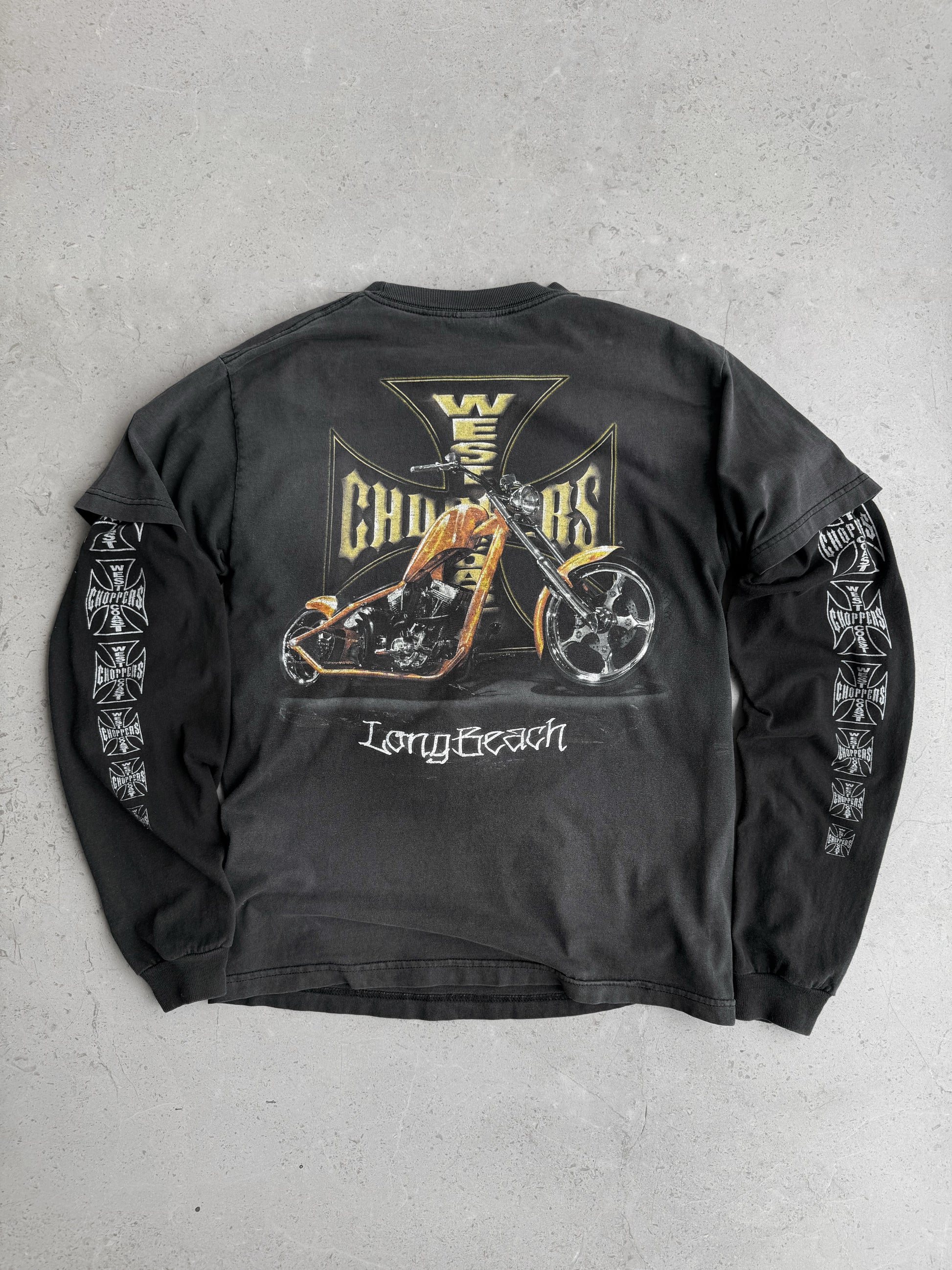 (M) VINTAGE WEST COAST CHOPPERS CROSS FADED TEE