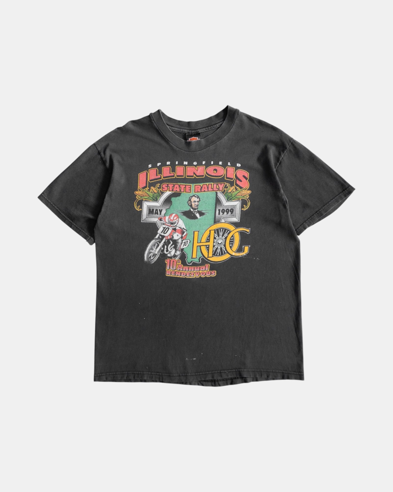 (L) VINTAGE HARLEY DAVIDSON STATE RALLY FADED TEE