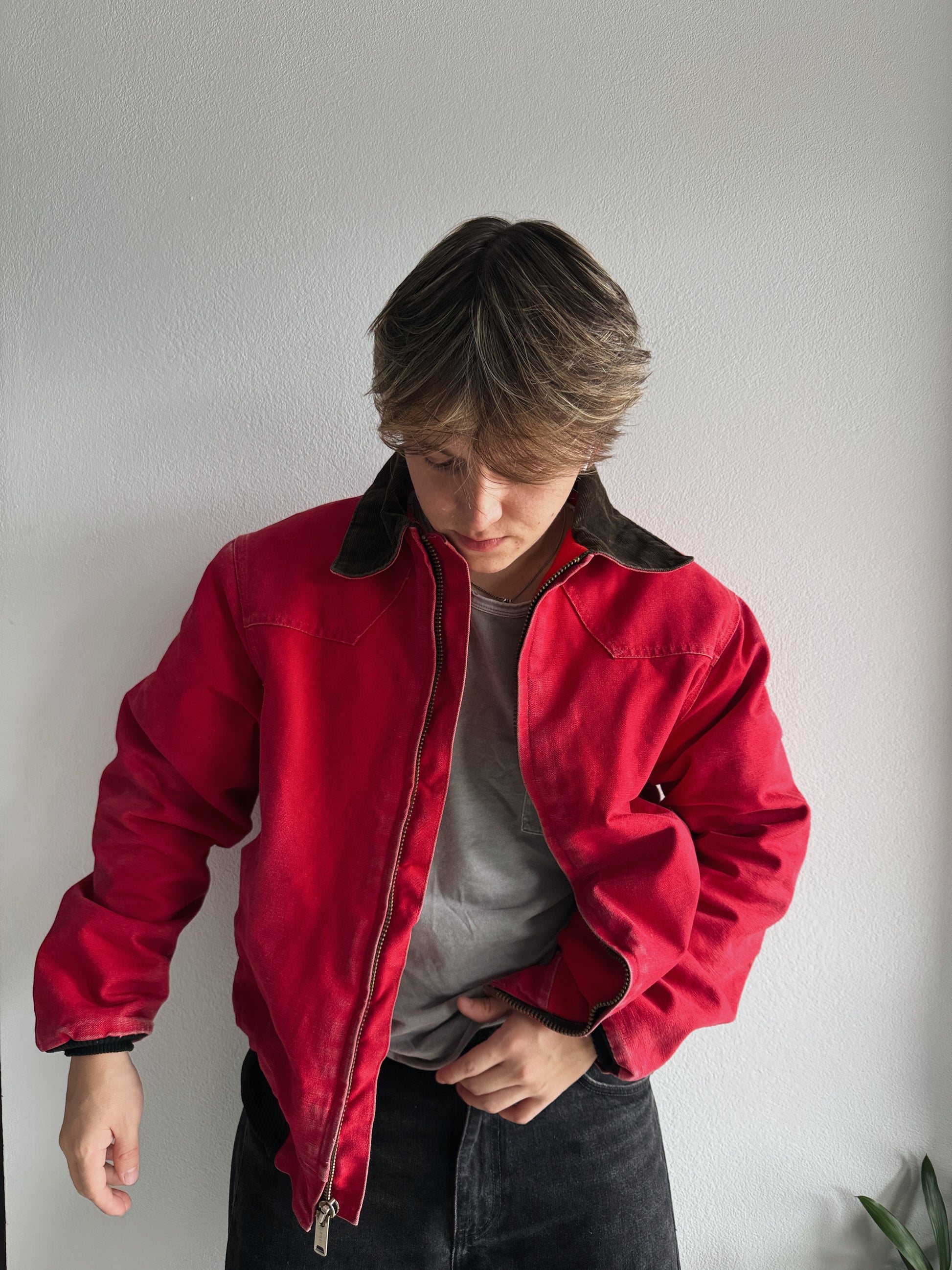 (L) 80’S VINTAGE CARHARTT RED SANTA FE JACKET