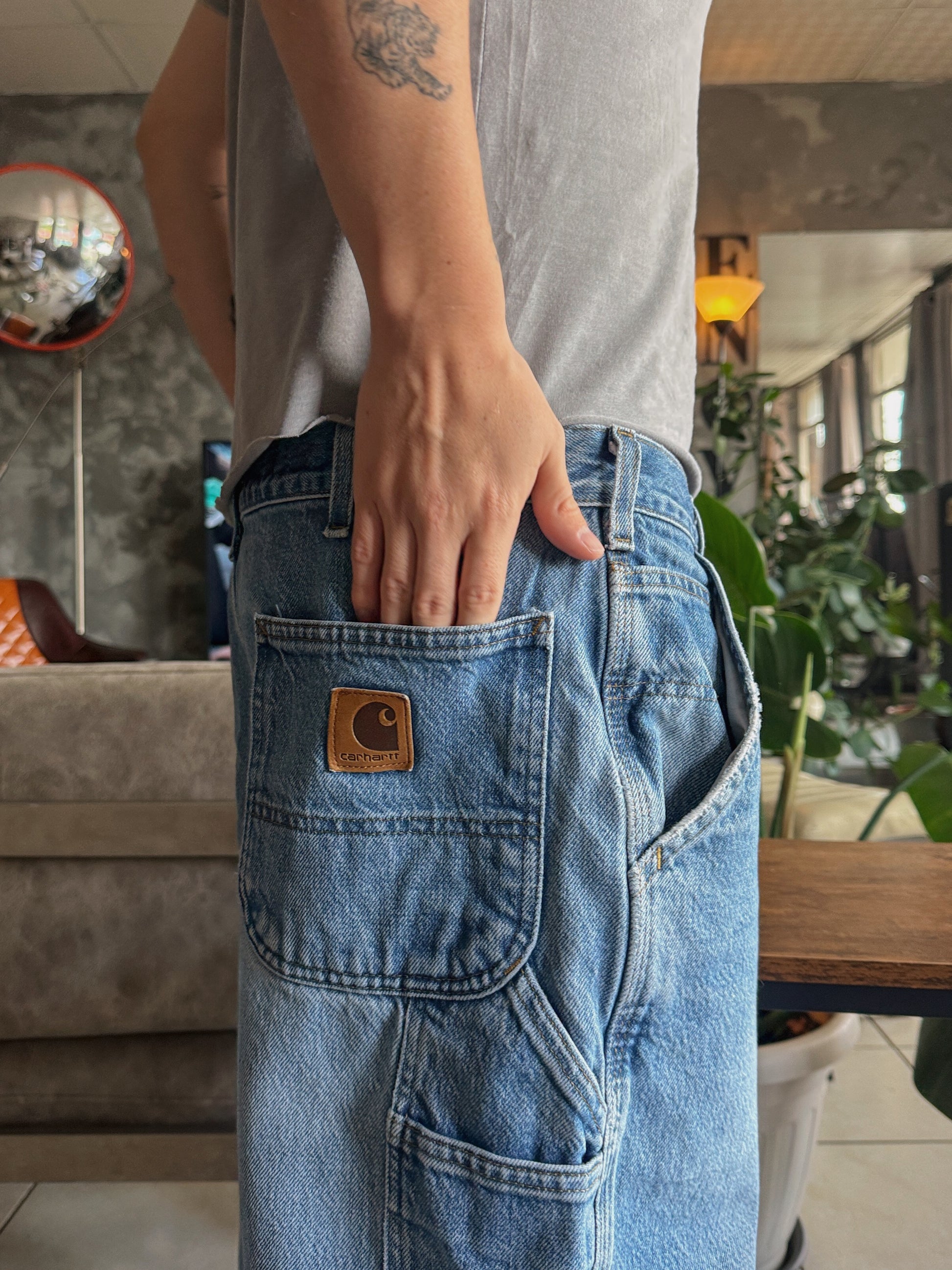 VINTAGE CARHARTT BAGGY DENIM PANTS - 36x32