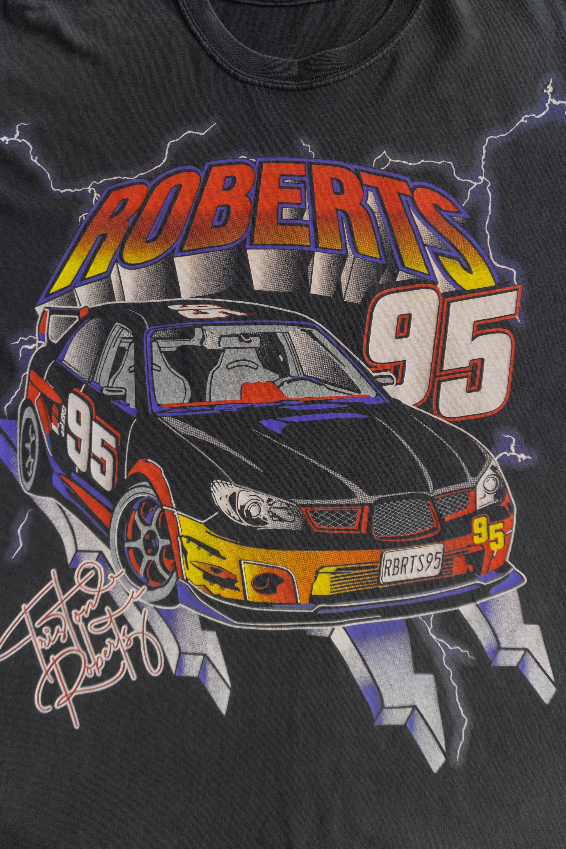 (L) ROBERTS 95 RACING THUNDER FADED TEE