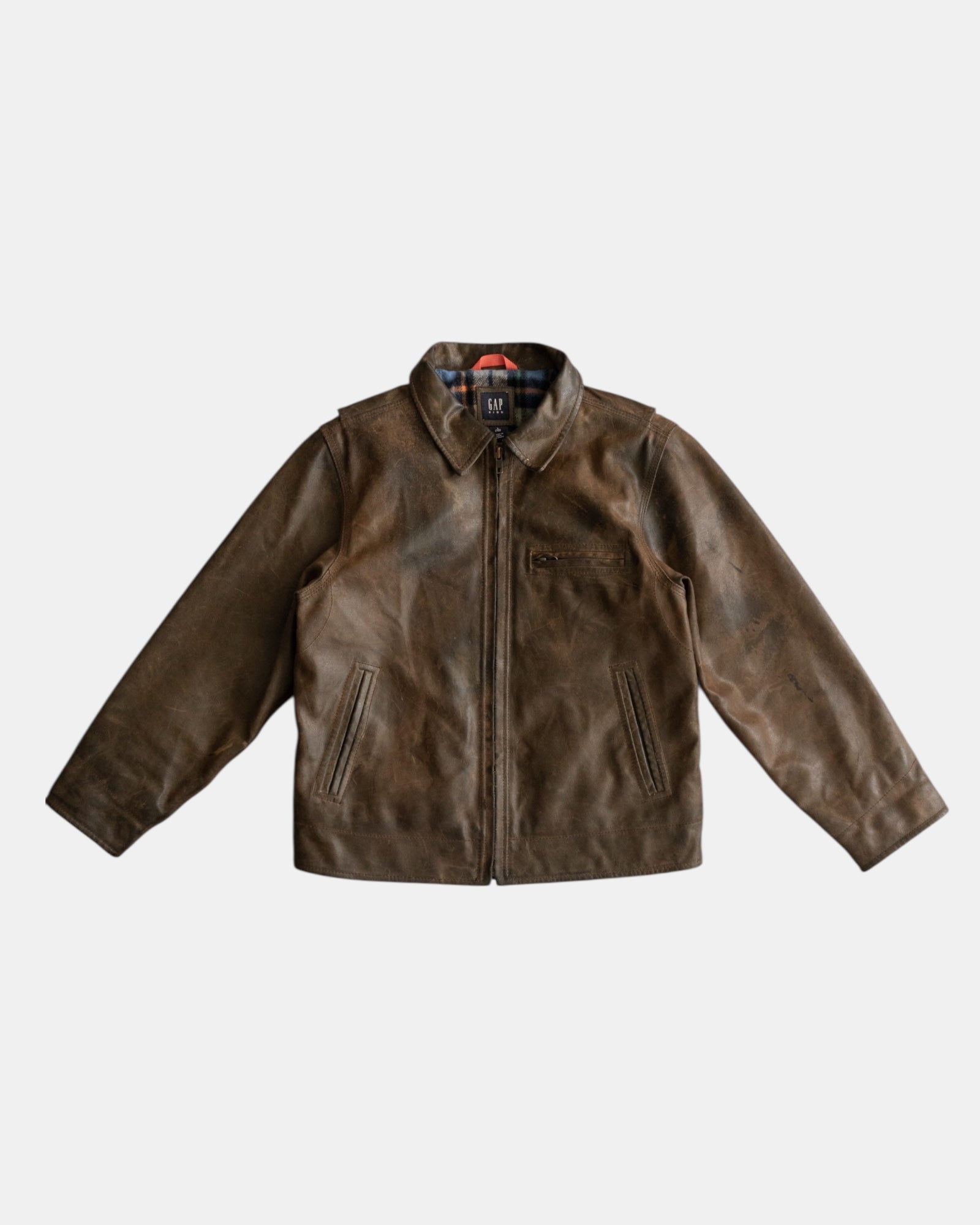 (S) GAP AMAZING FADED LEATHER JACKET