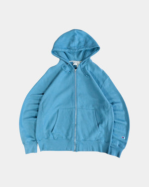 (M) CHAMPION REVERSE WEAVE SKY BLUE HOODIE FULL ZIP