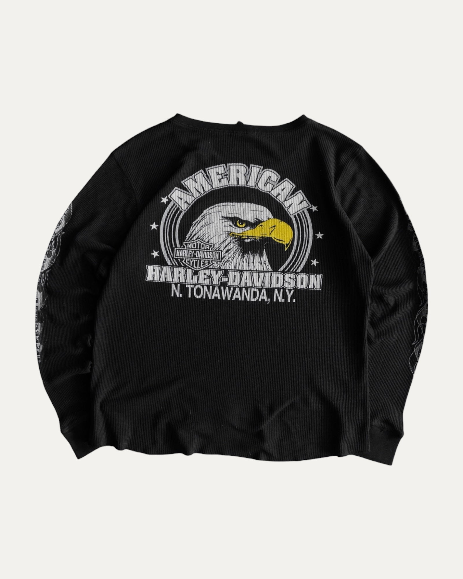 (S/M) VINTAGE HARLEY DAVIDSON THERMAL FLAMES LONG SLEEVE