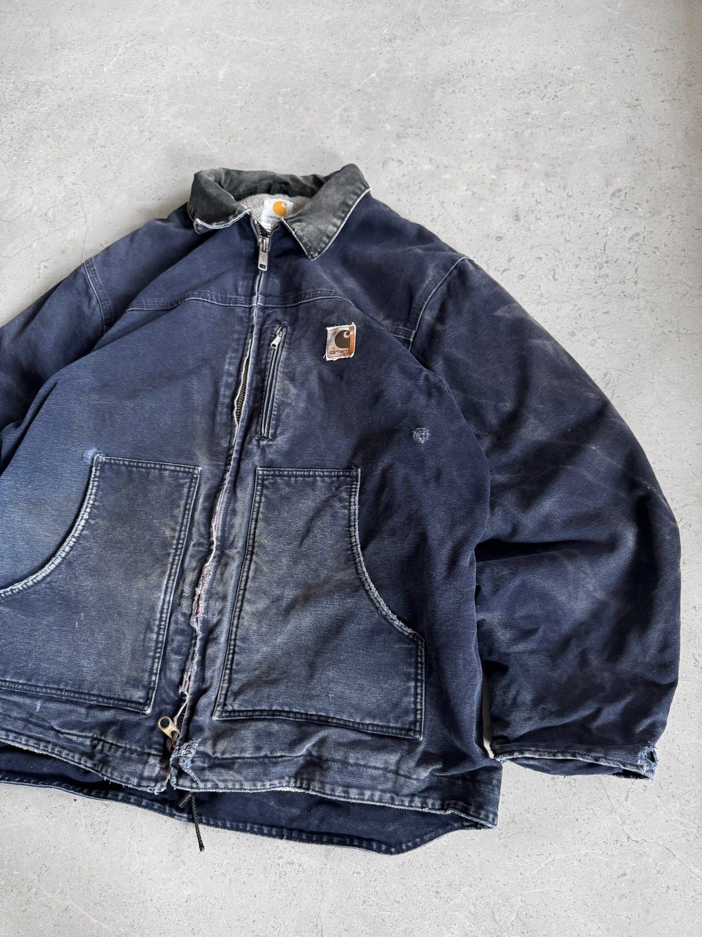 (XL) 90’s Vintage Carhartt Navy Jacket Workwear