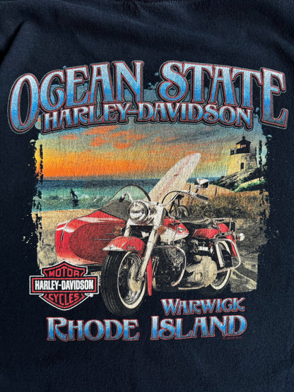 (L-XL) VINTAGE HARLEY DAVIDSON OCEAN STATE LONG SLEEVE