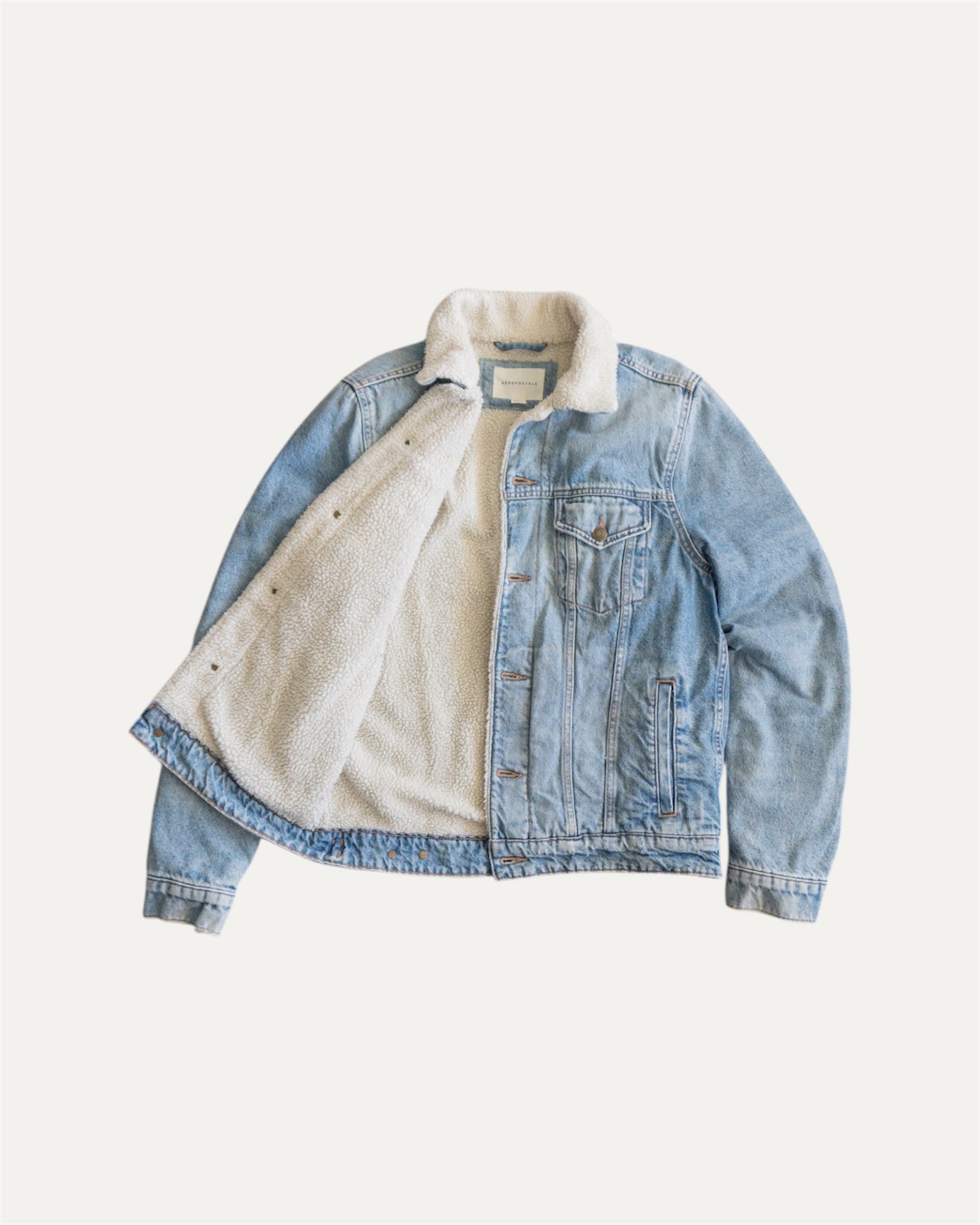 (S/M) AE DENIM SHERPA JACKET