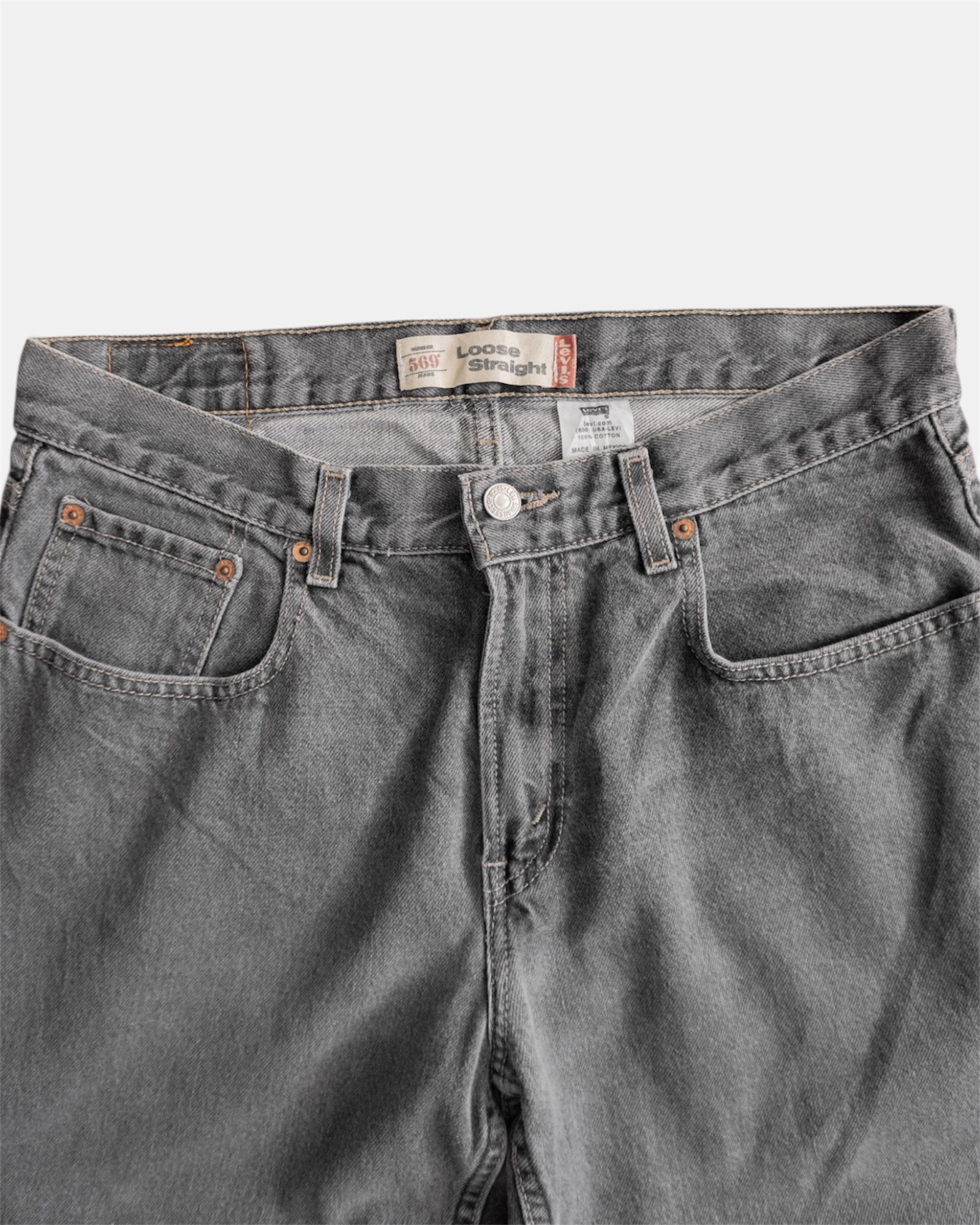 VINTAGE LEVIS 569 GRAY FADED PANTS - 32x37